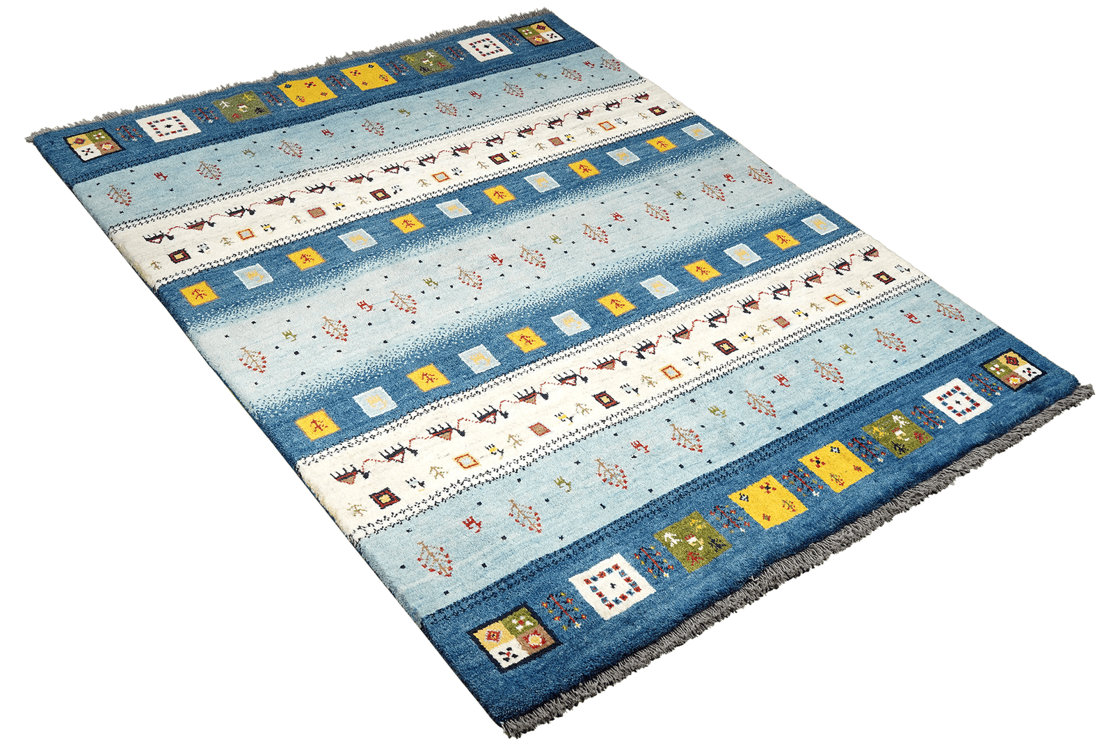 Rizbaf — Hand-knotted, 152x199 cm, Blue, 100% Virgin Wool | View 4