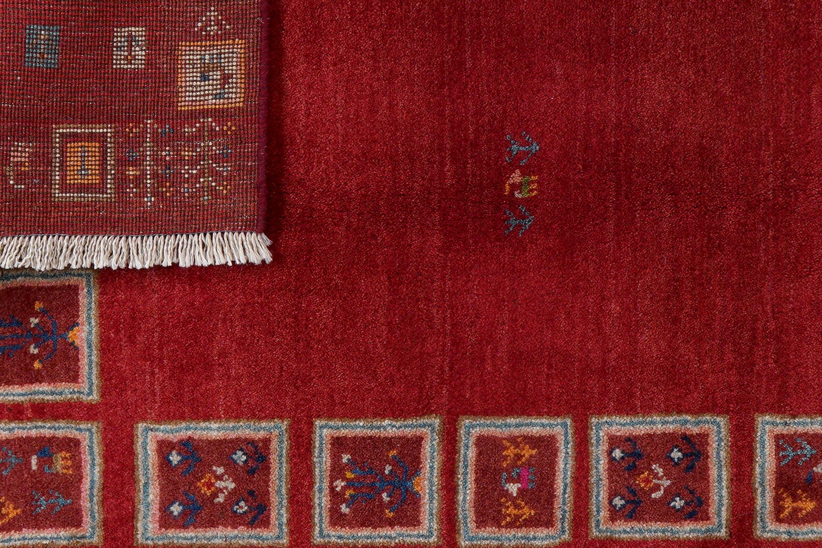 Rizbaf — Hand-knotted, 103x158 cm, Red, 100% Virgin Wool | View 7
