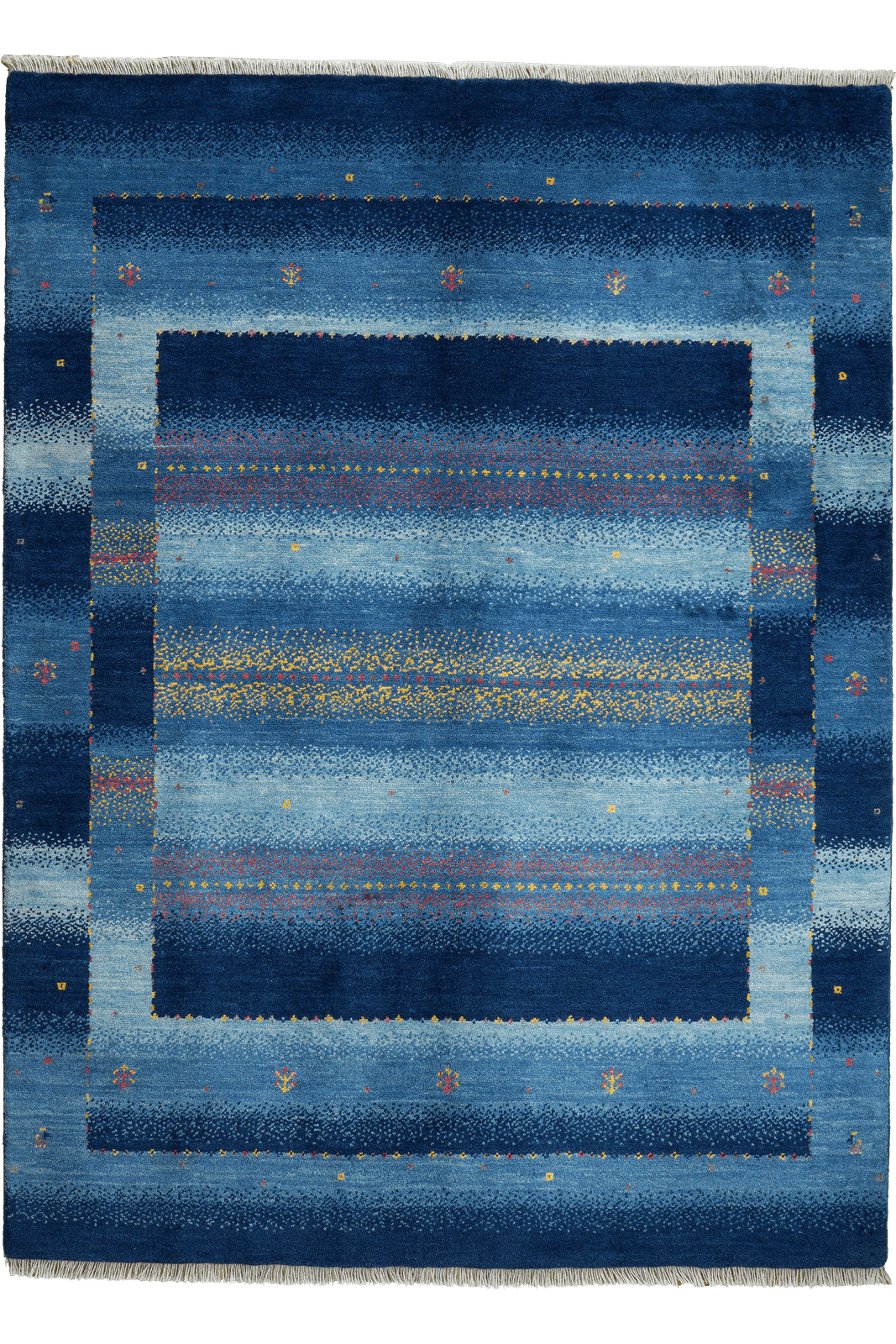 Rizbaf — Hand-knotted, 149x204 cm, Blue, 100% Virgin Wool | Main view