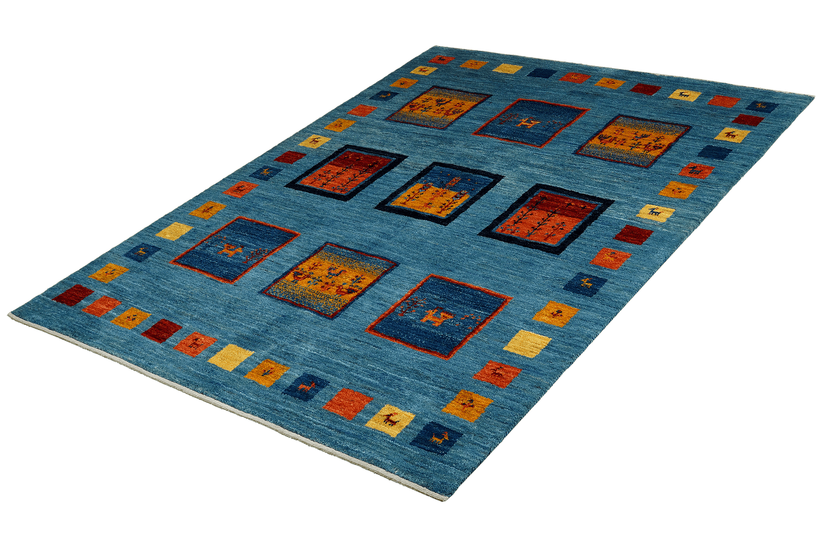 Rizbaf — Hand-knotted, 150x204 cm, Blue, 100% Virgin Wool | View 5