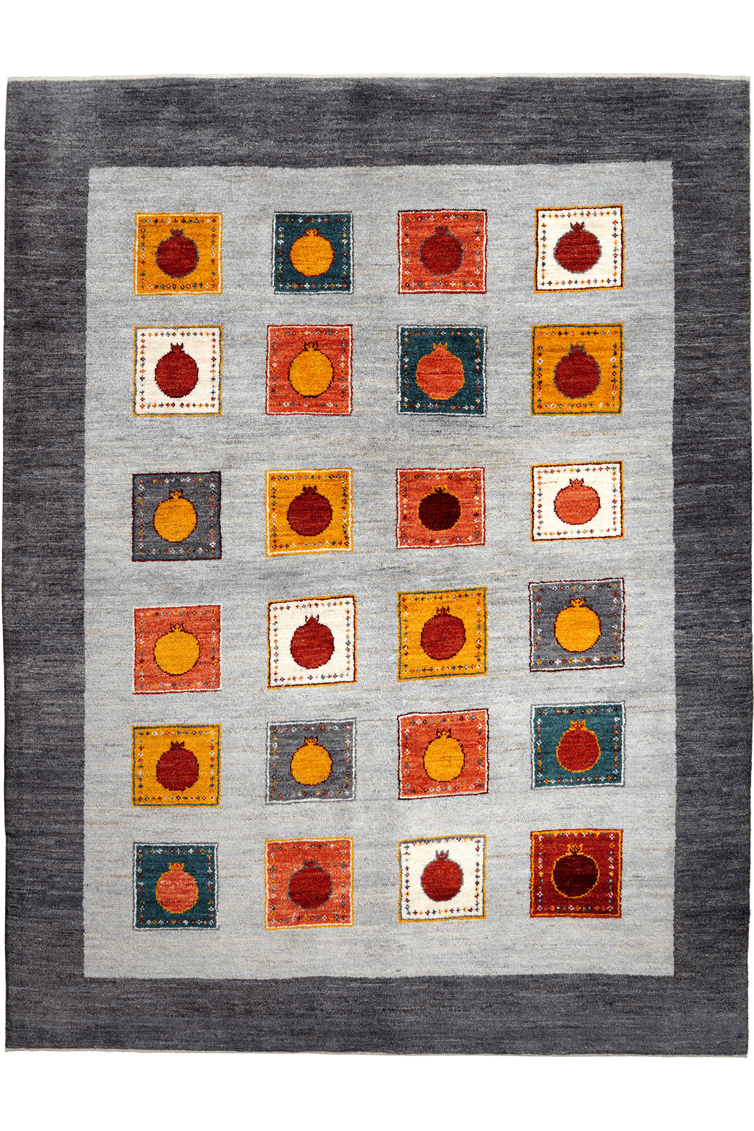 Rizbaf — Hand-knotted, 178x232 cm, Grey, 100% Virgin Wool | Main view
