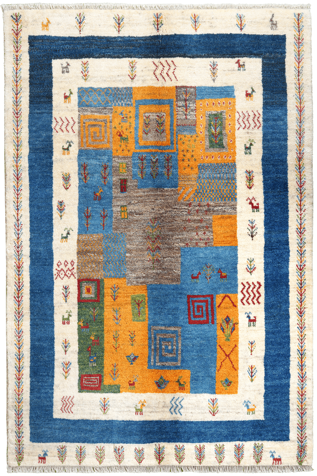 Gabbeh Sonnat — Hand-knotted, 122x178 cm, Multicolor, 100% Virgin Wool | Main view