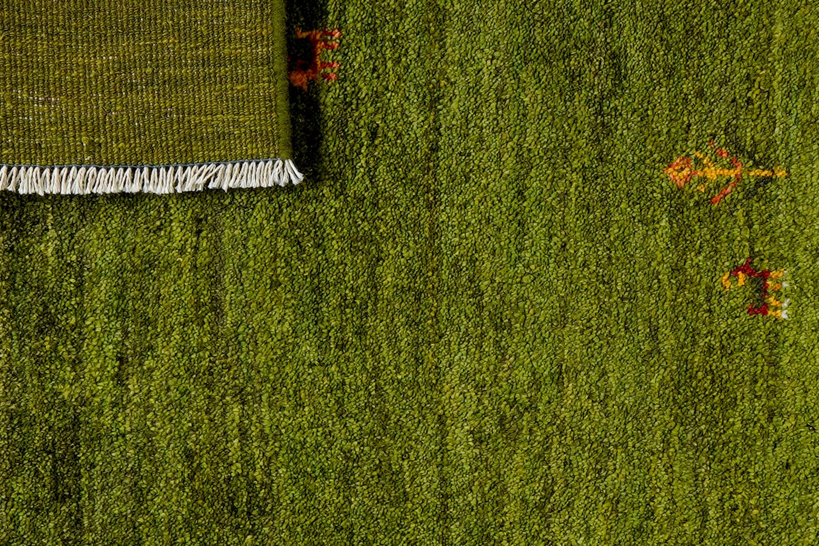 Gabbeh — Hand-knotted, 88x122 cm, Green, 100% Virgin Wool | View 7
