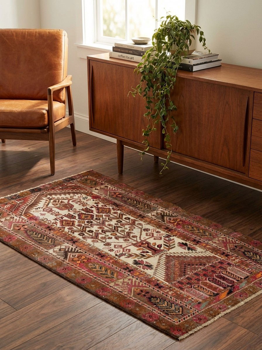 Heritage Ikrim — Handgefertigt, 176x101 cm, Bunt, 100% Virgin Wool | Back view