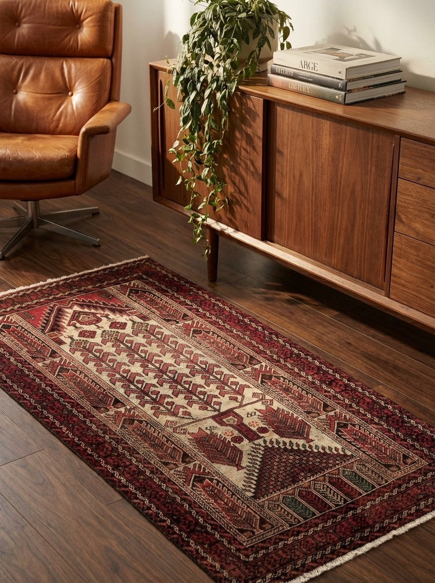 Heritage — Hand-knotted, 100x185 cm, Brown, 100% Virgin Wool | Back view