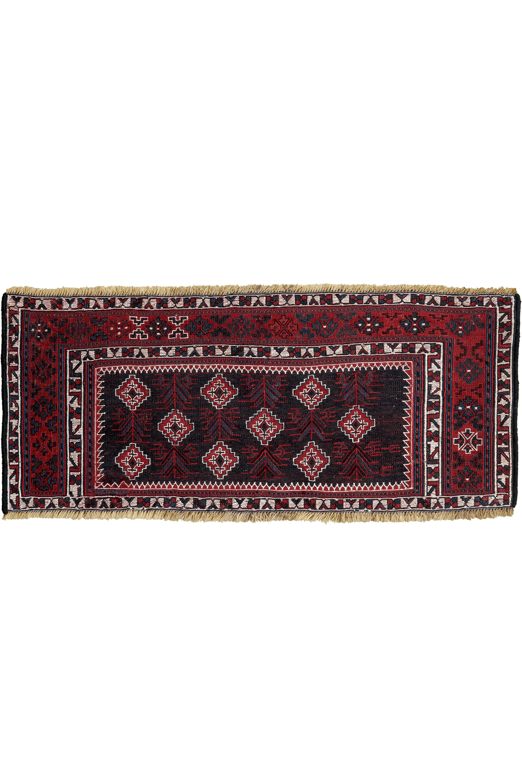 Sumak Sirdjan — Handmade, 106x45 cm, Blue, 100% Virgin Wool | Main view