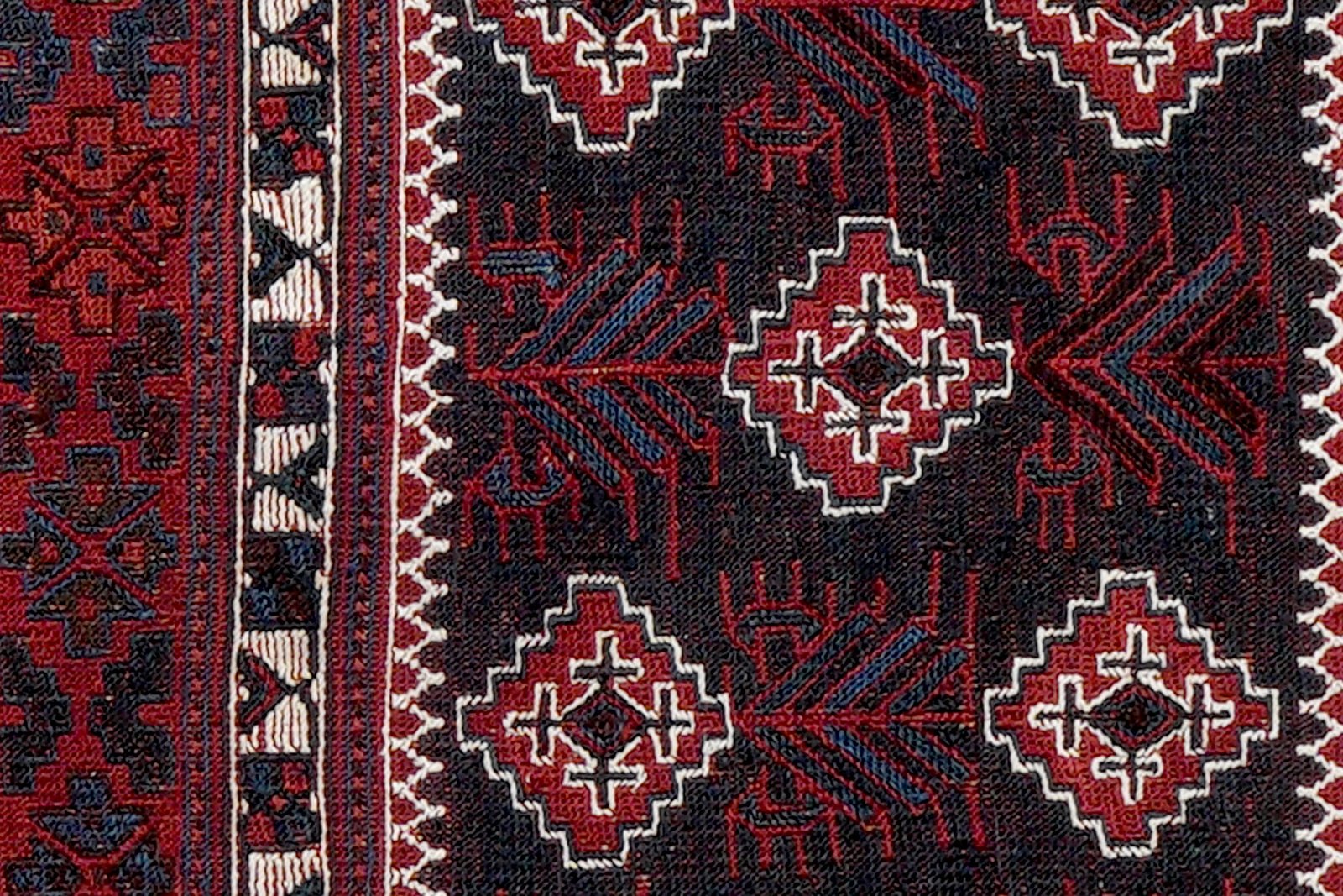 Sumak Sirdjan — Handmade, 106x45 cm, Blue, 100% Virgin Wool | View 5