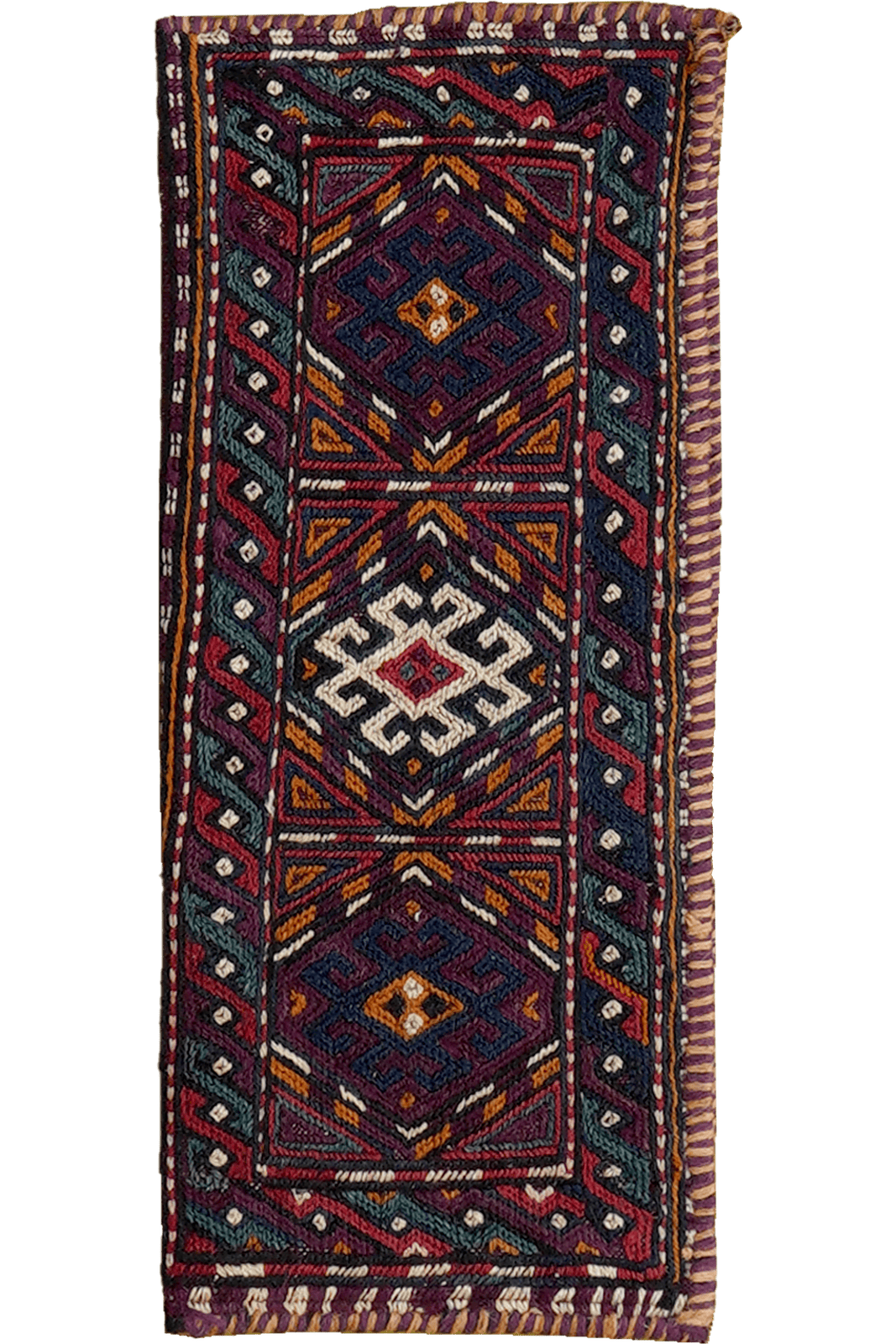 Kelim Belutch — Handmade, 48x20 cm, Multicolor, 100% Virgin Wool | Main view