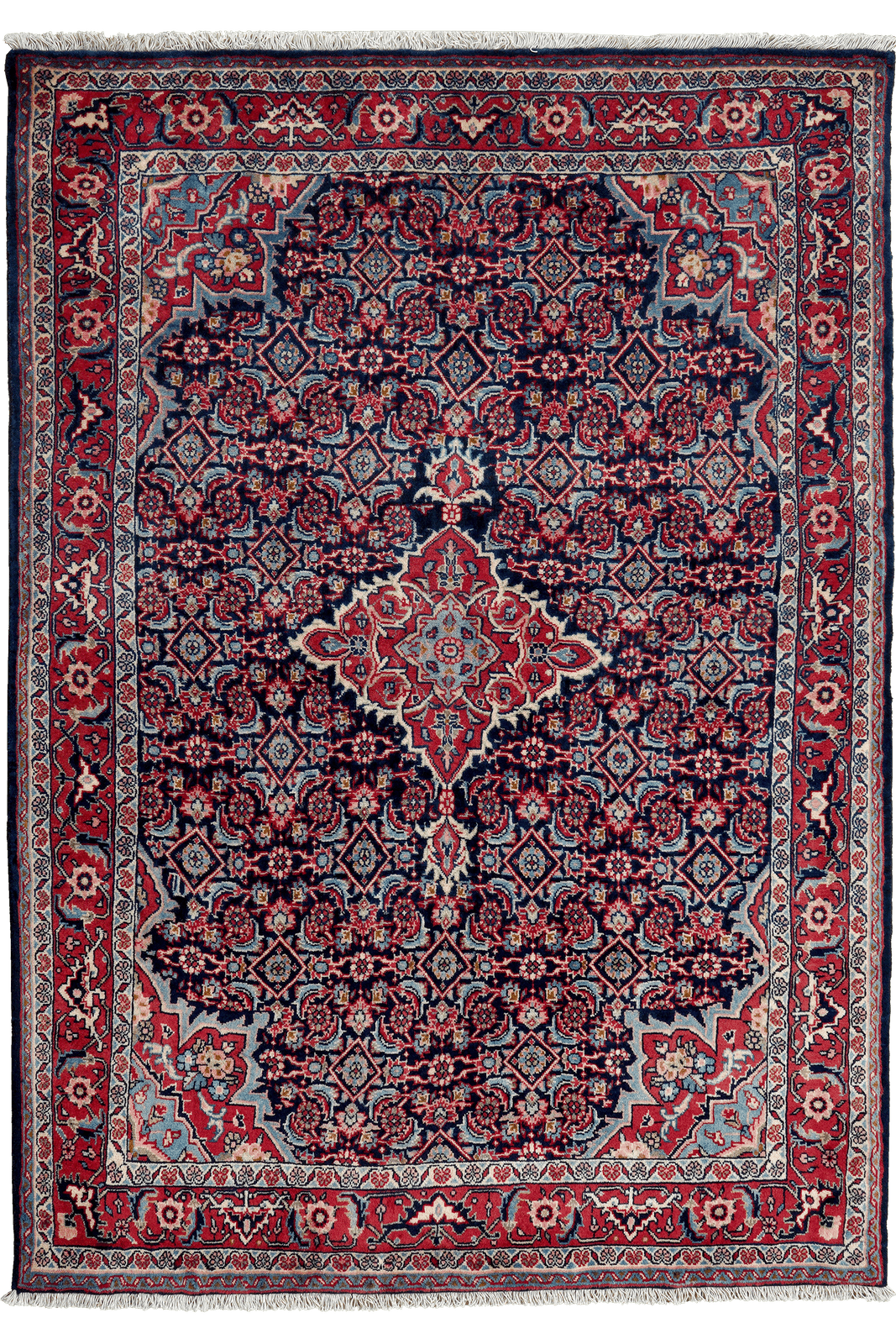 Bidjar Zandjan — Hand-knotted, 111x162 cm, Blue, 100% Virgin Wool | Main view