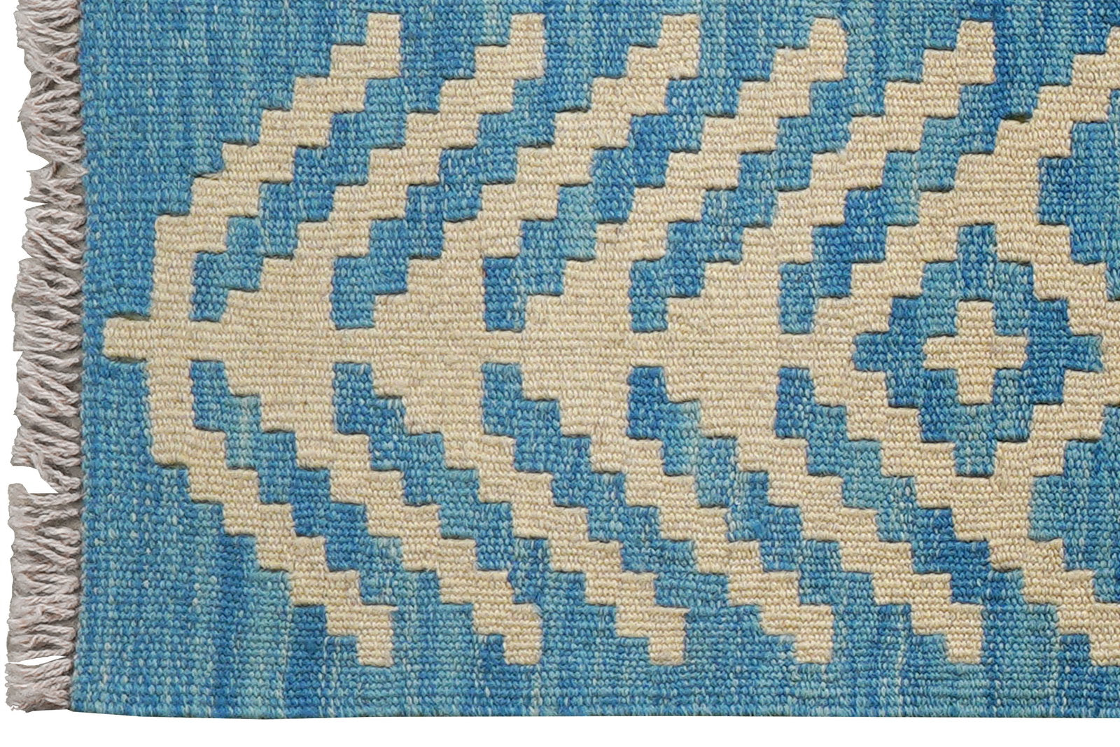 Kelim Gashgai — Handgefertigt, 91x63 cm, Blau, 100% Virgin Wool | View 4