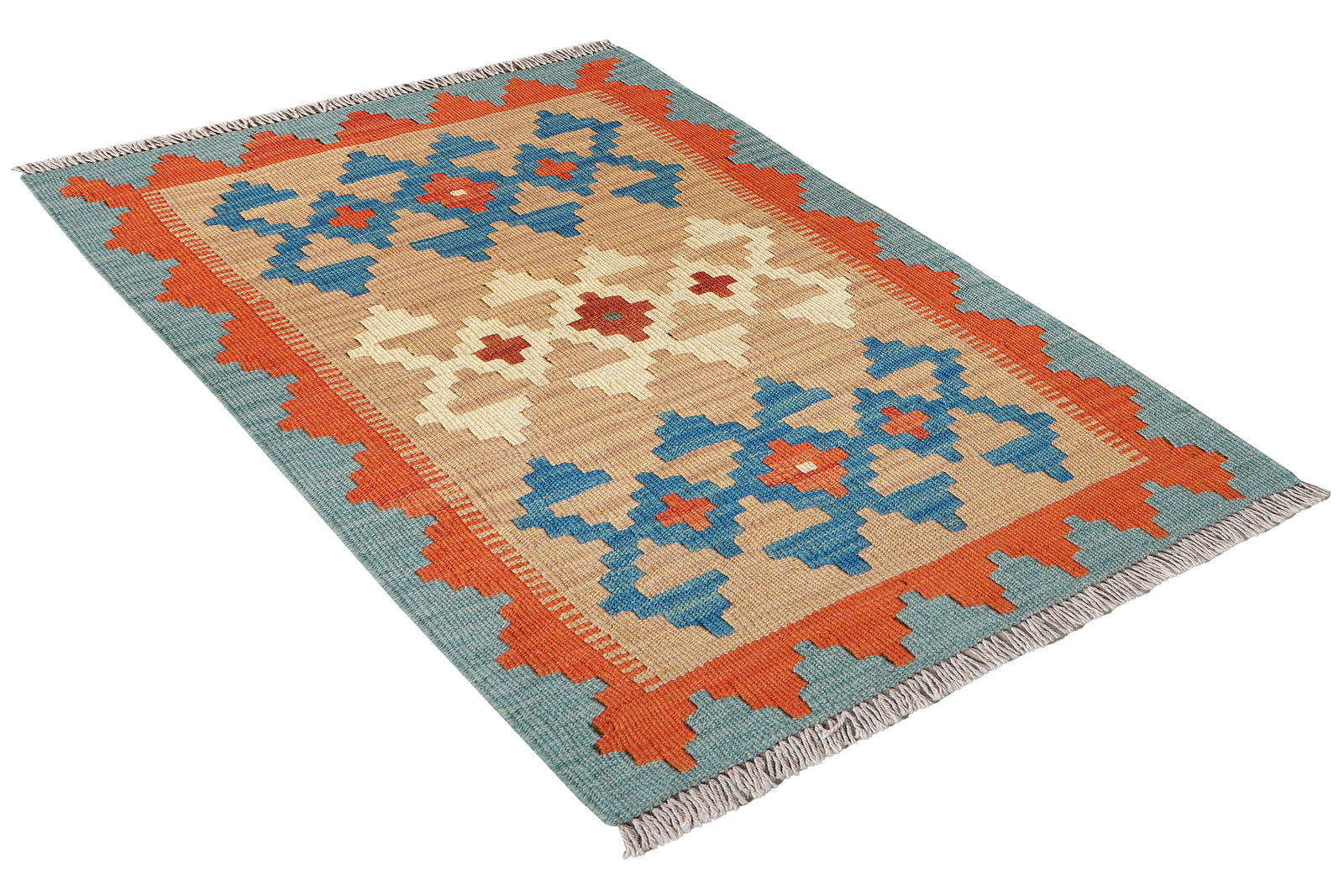 Kelim Gashgai — Handgefertigt, 92x62 cm, Rot, 100% Virgin Wool | View 5