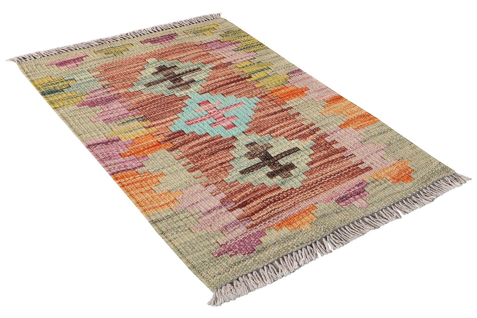 Kelim Gashgai — Handmade, 43x61 cm, Red, 100% Virgin Wool | View 4
