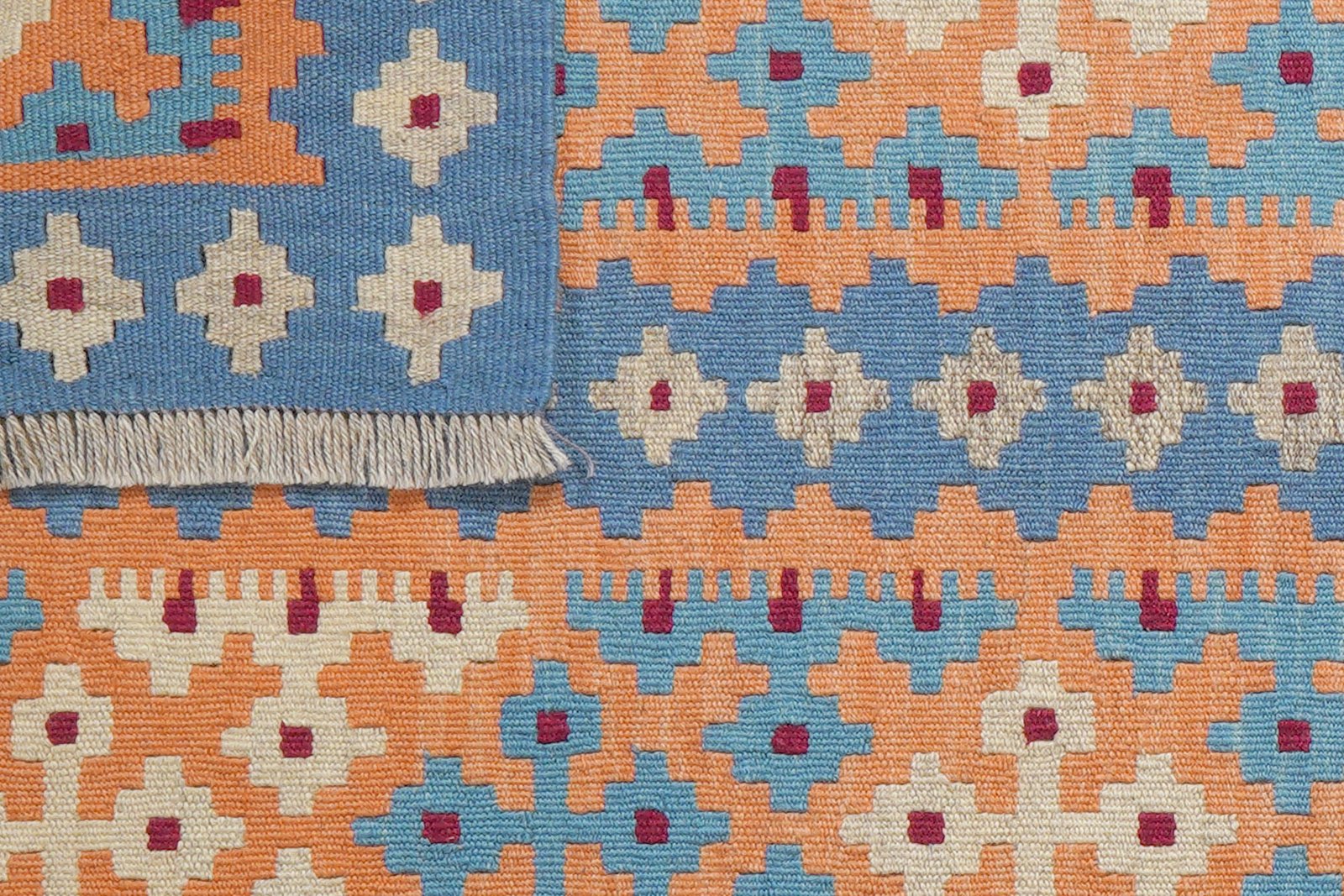 Kelim Gashgai — Handmade, 84x134 cm, Blue, 100% Virgin Wool | View 6