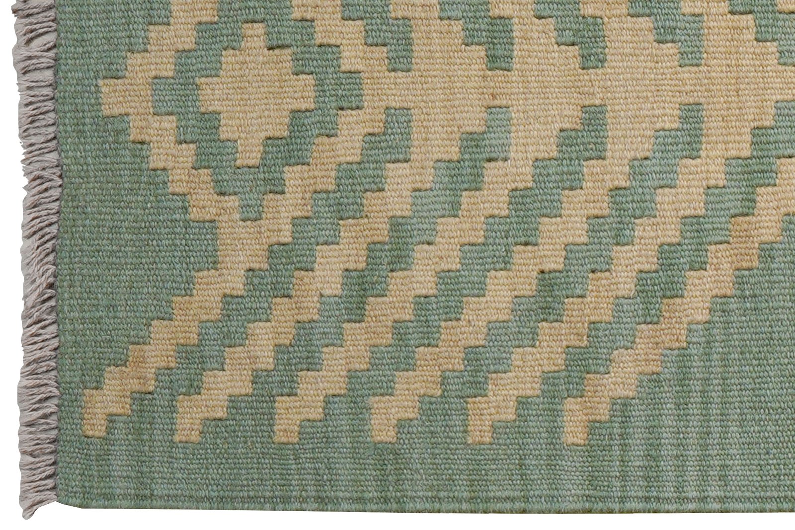 Kelim Gashgai — Handmade, 57x190 cm, Green, 100% Virgin Wool | View 3