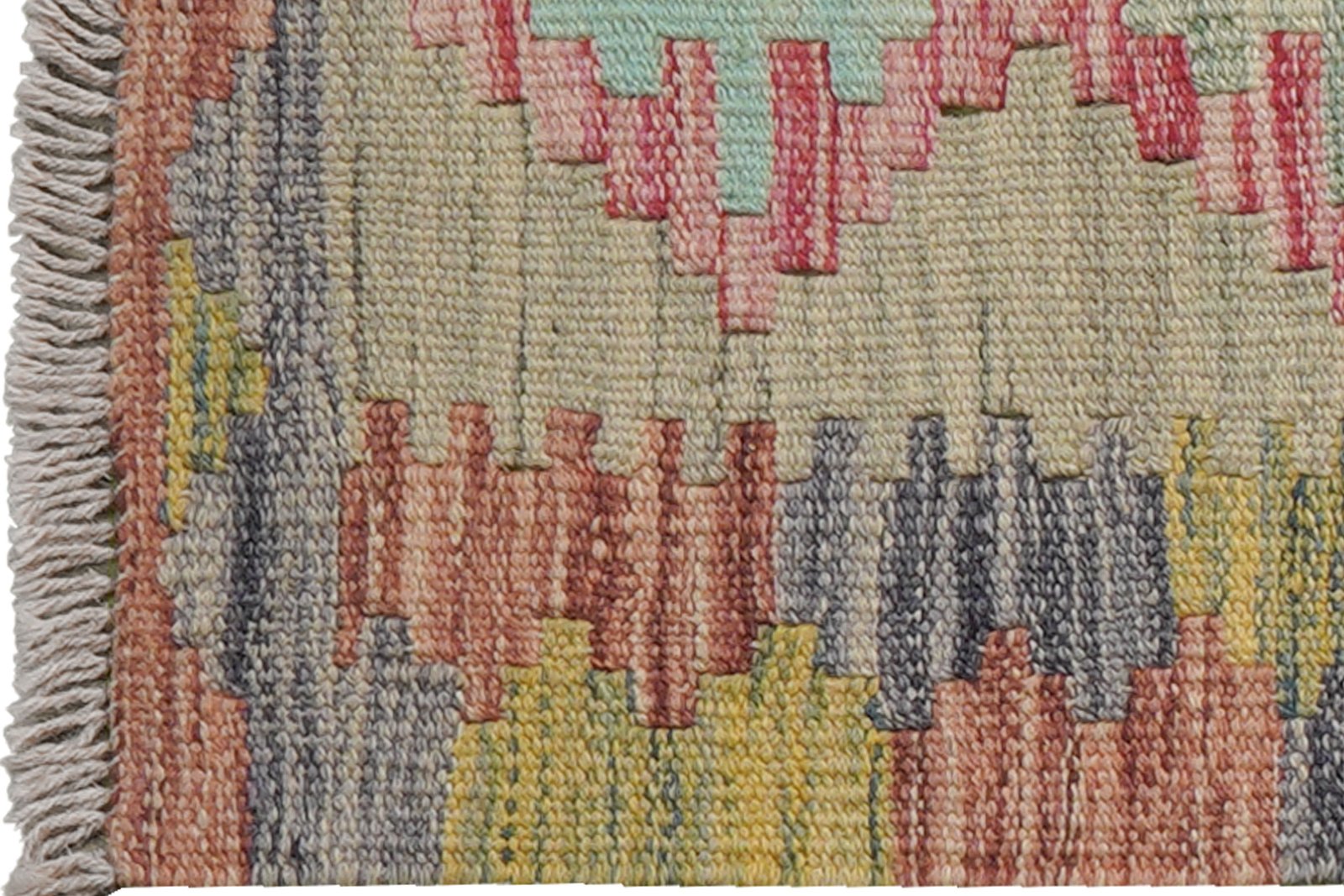 Kelim Gashgai — Handmade, 43x65 cm, Beige, 100% Virgin Wool | View 3