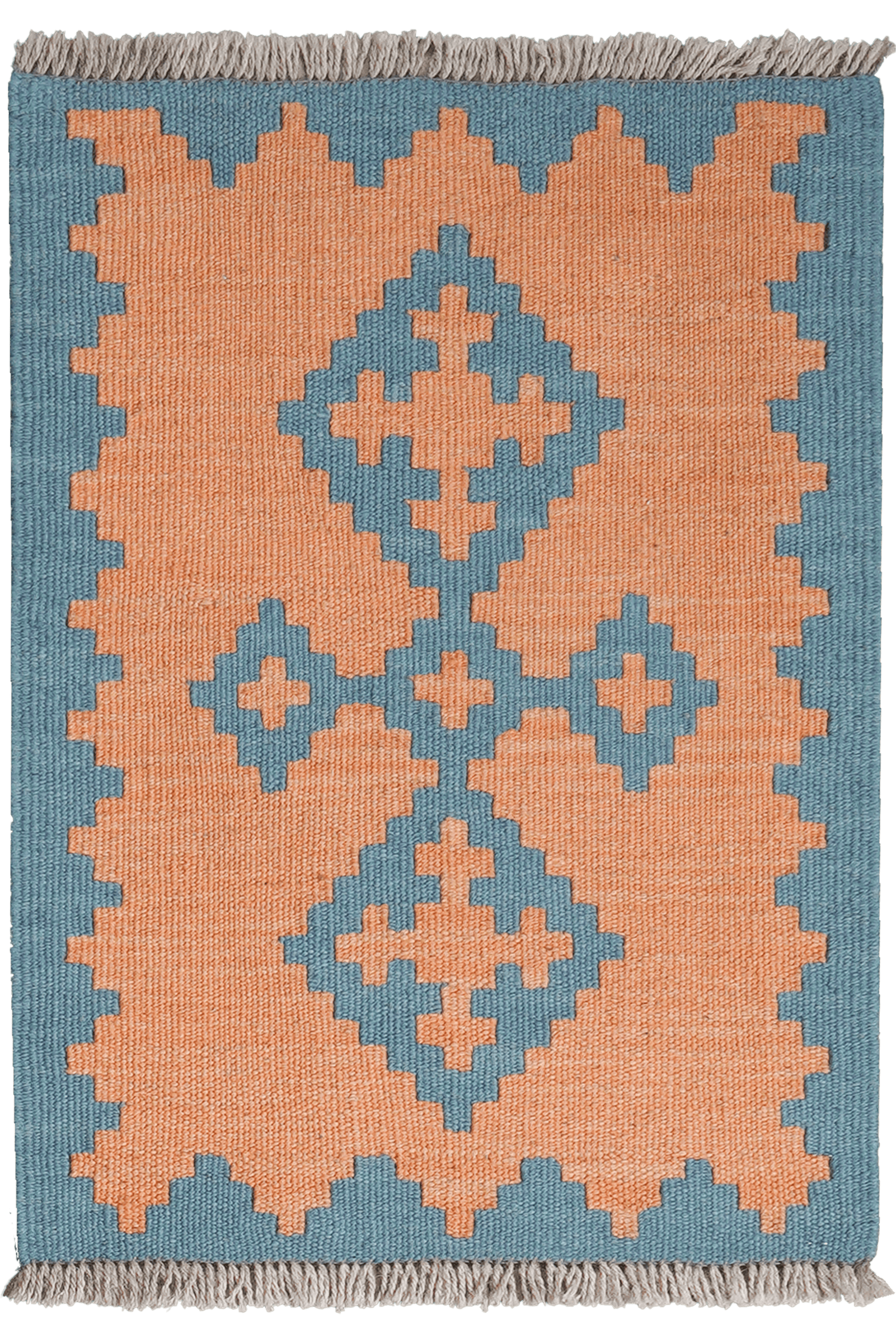 Kelim Gashgai — Handmade, 42x63 cm, Orange, 100% Virgin Wool | Main view