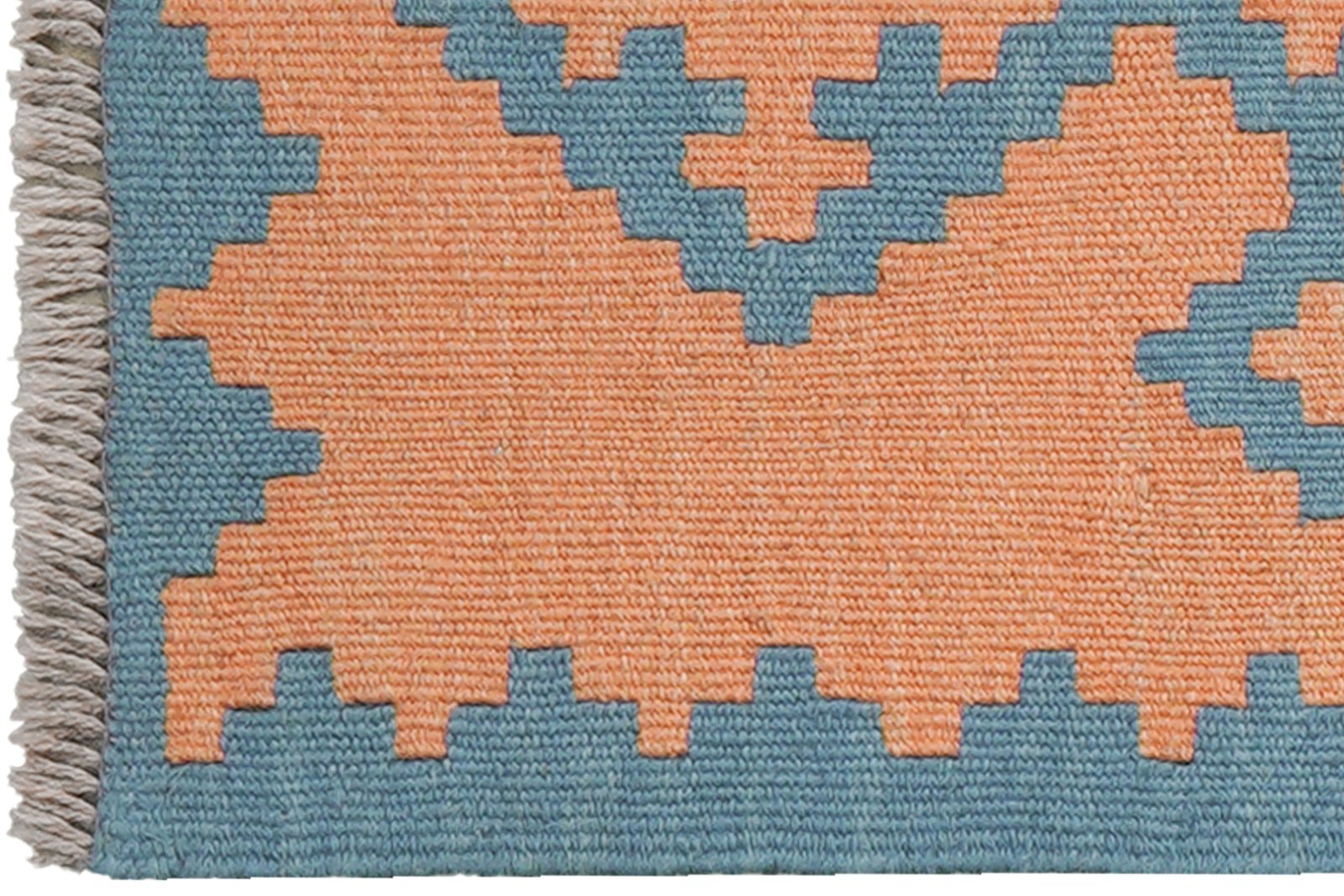 Kelim Gashgai — Handmade, 42x63 cm, Orange, 100% Virgin Wool | View 3