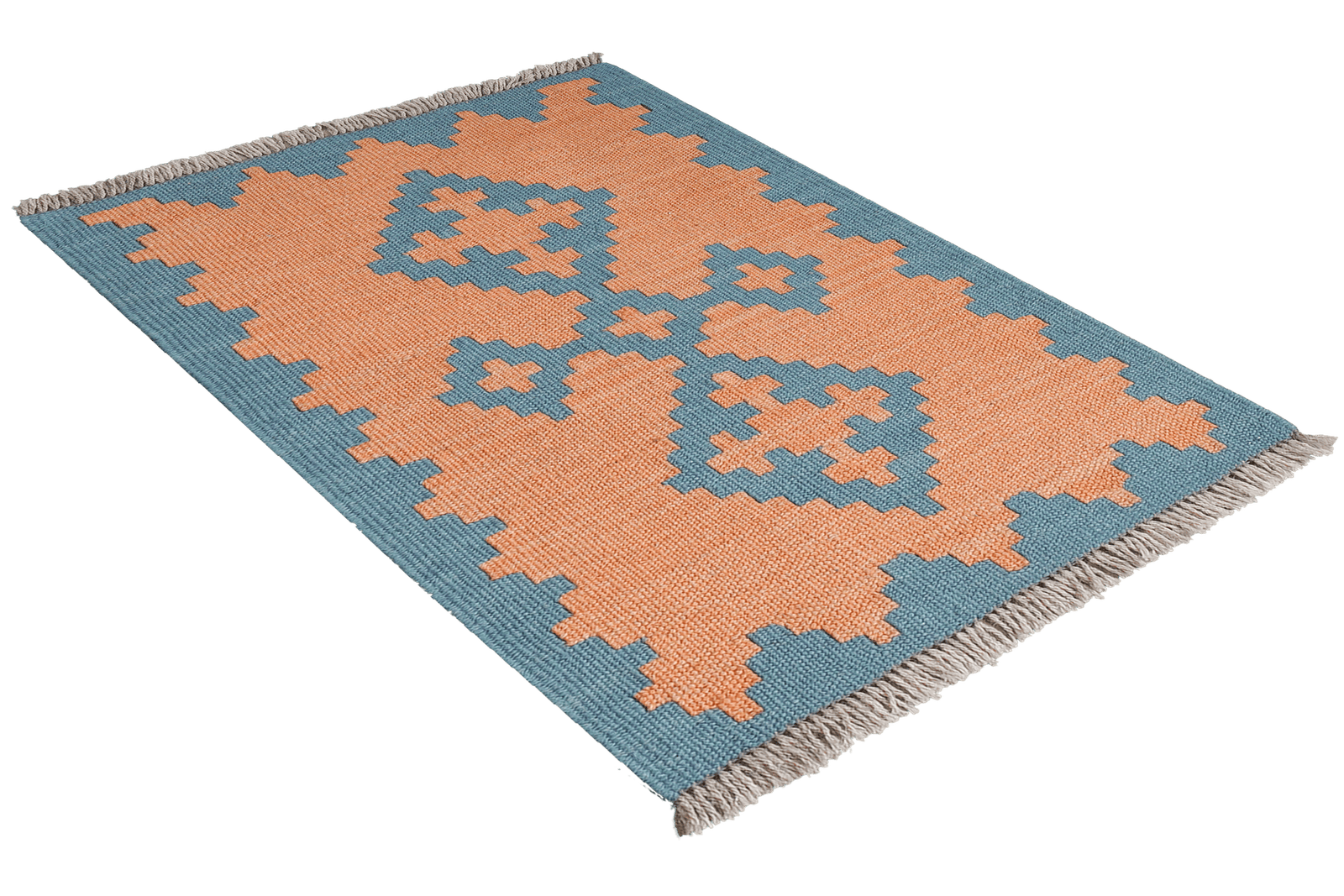 Kelim Gashgai — Handmade, 42x63 cm, Orange, 100% Virgin Wool | View 4