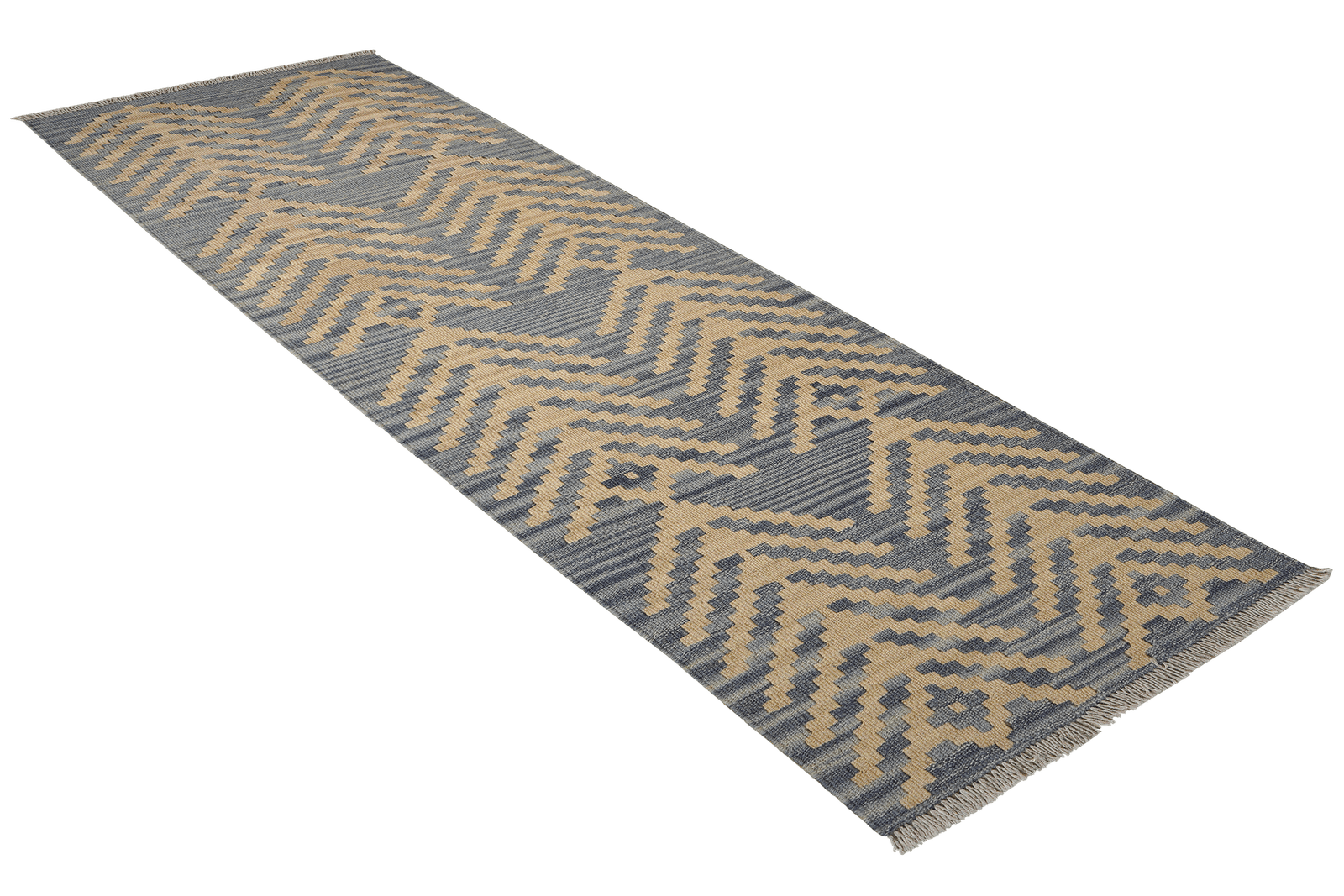 Kelim Gashgai — Handmade, 61x209 cm, Grey, 100% Virgin Wool | View 4