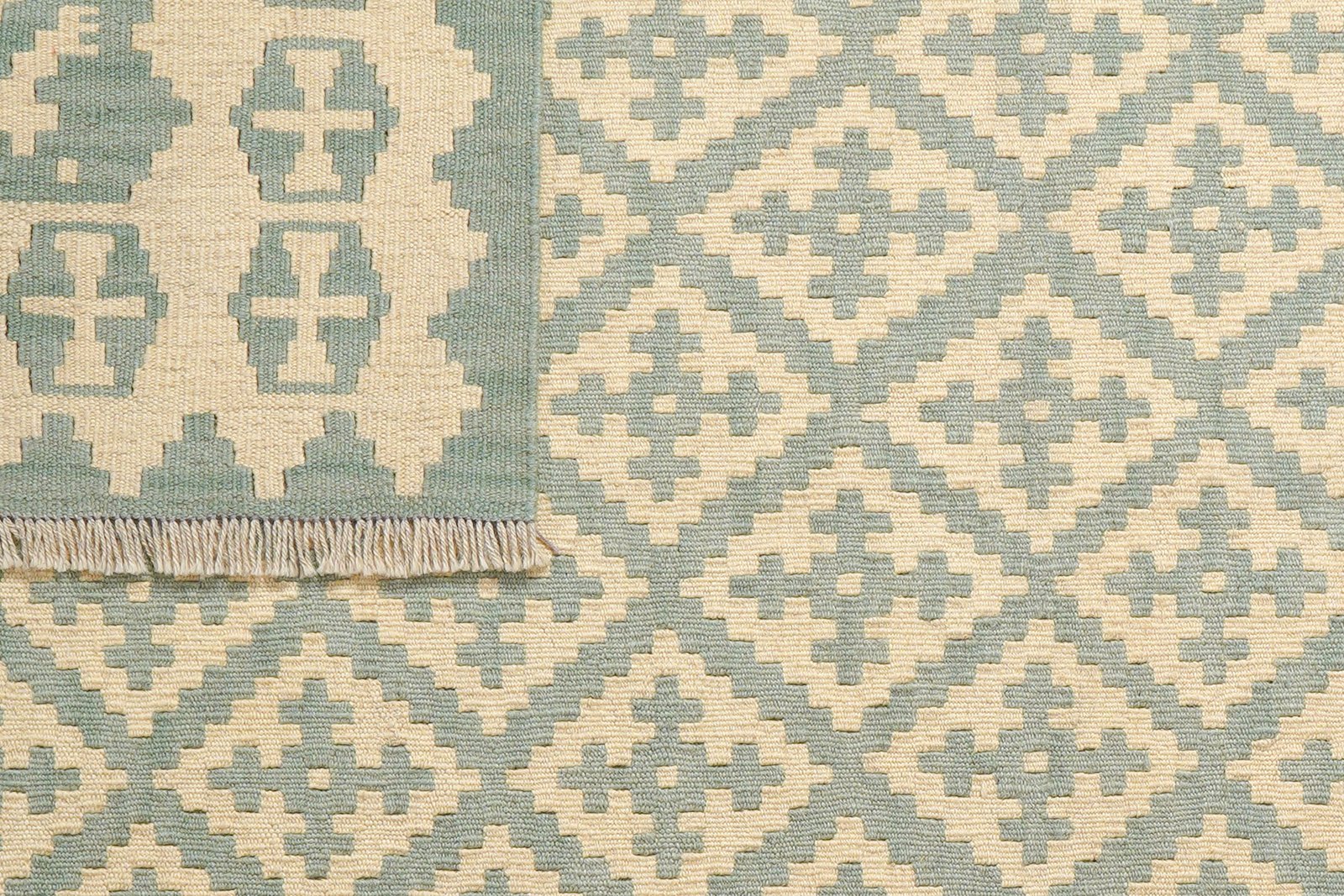 Kelim Gashgai — Handmade, 127x184 cm, Green, 100% Virgin Wool | View 6