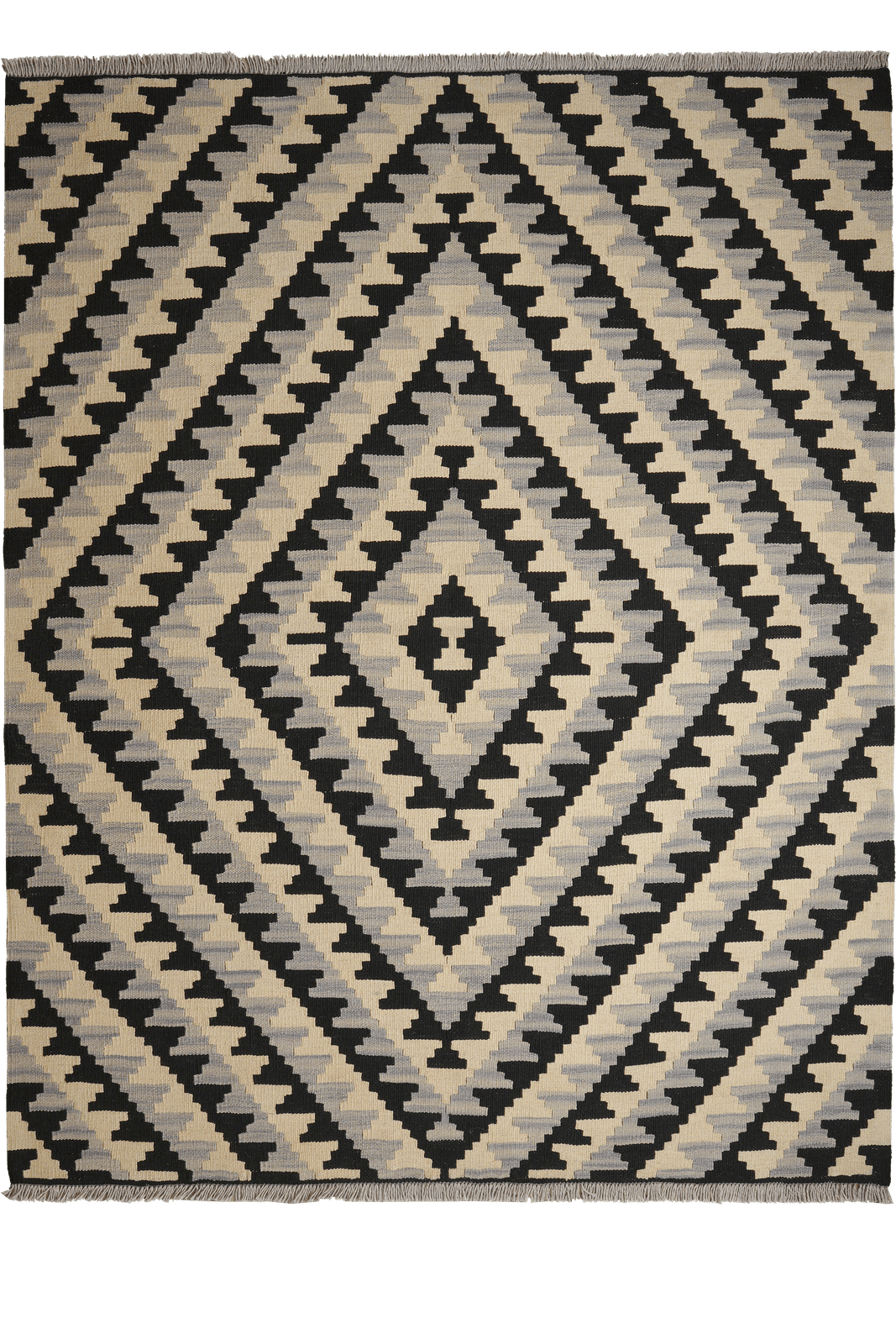 Kelim Gashgai — Handmade, 154x194 cm, Beige, 100% Virgin Wool | Main view