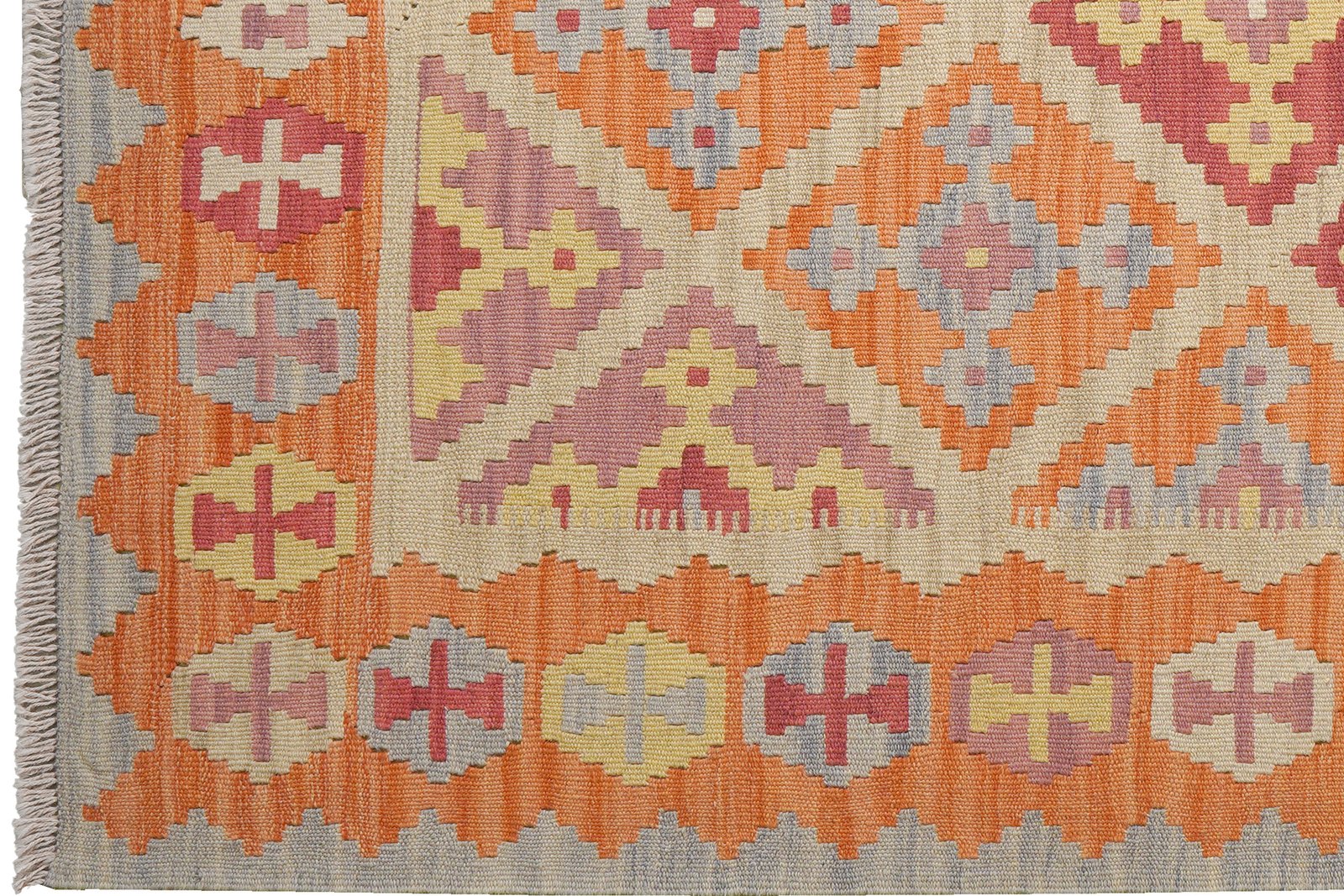 Kelim Gashgai — Handmade, 127x172 cm, Beige, 100% Virgin Wool | View 3