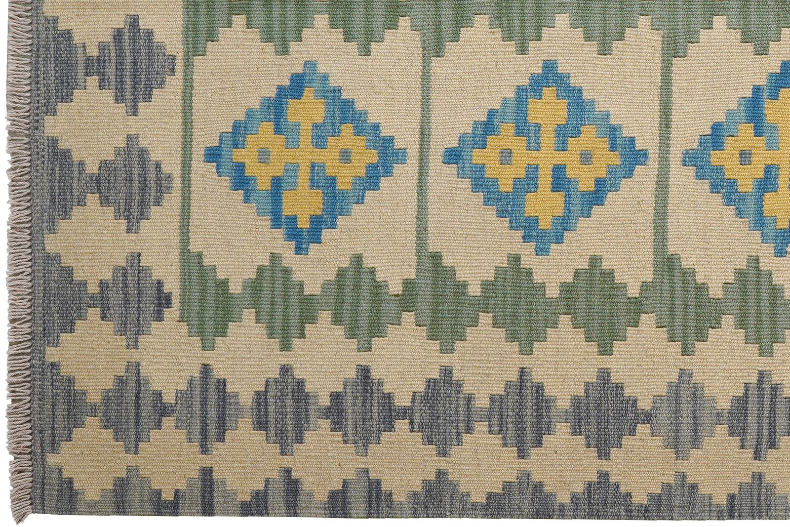 Kelim Gashgai — Handmade, 117x172 cm, Beige, 100% Virgin Wool | View 3