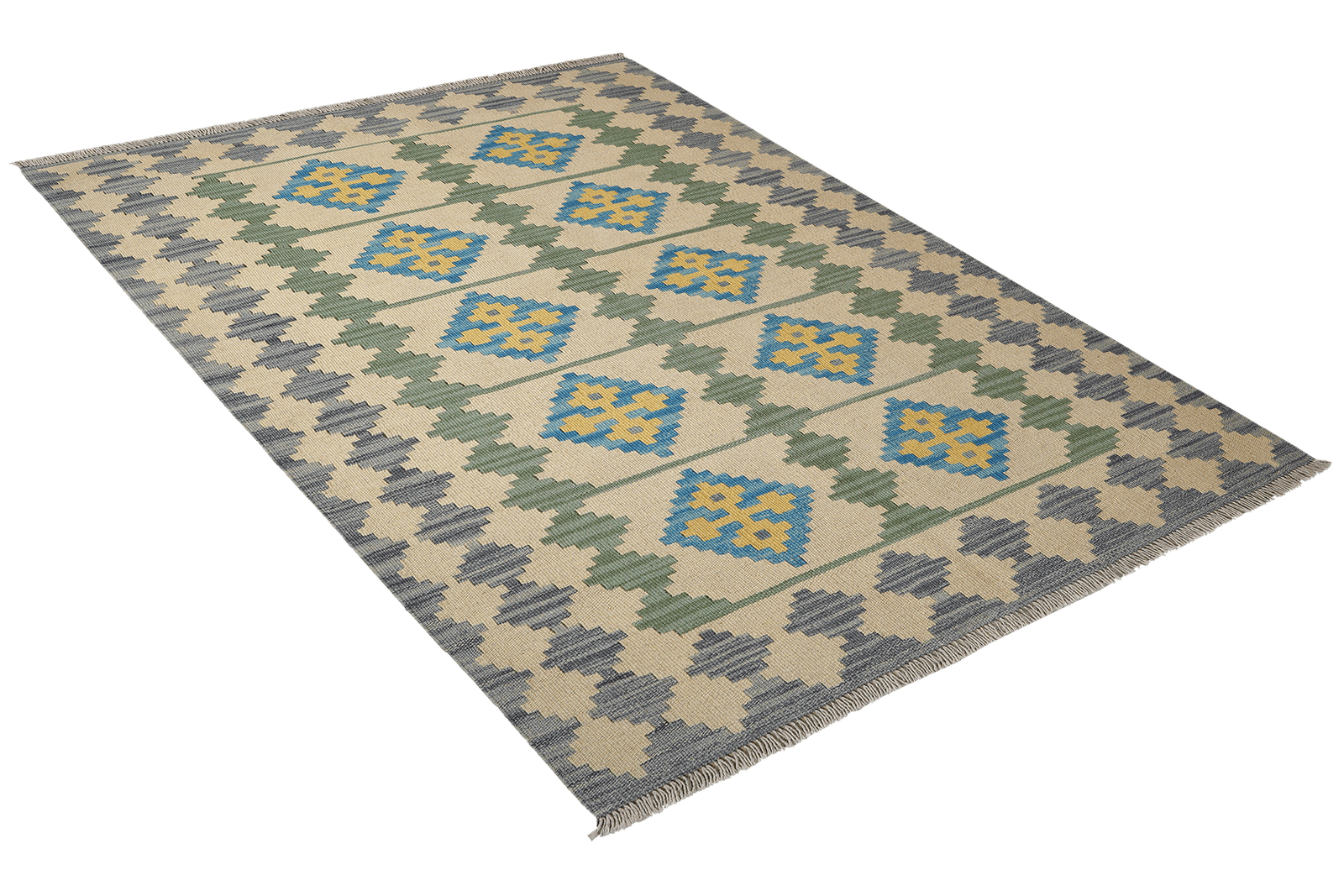 Kelim Gashgai — Handmade, 117x172 cm, Beige, 100% Virgin Wool | View 4