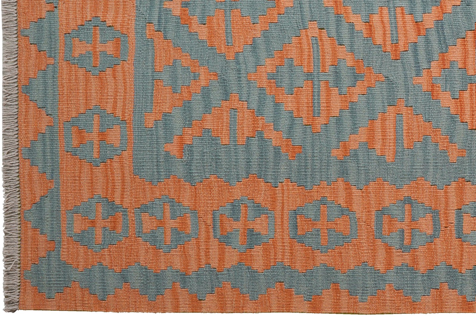 Kelim Gashgai — Handmade, 123x183 cm, Blue, 100% Virgin Wool | View 3