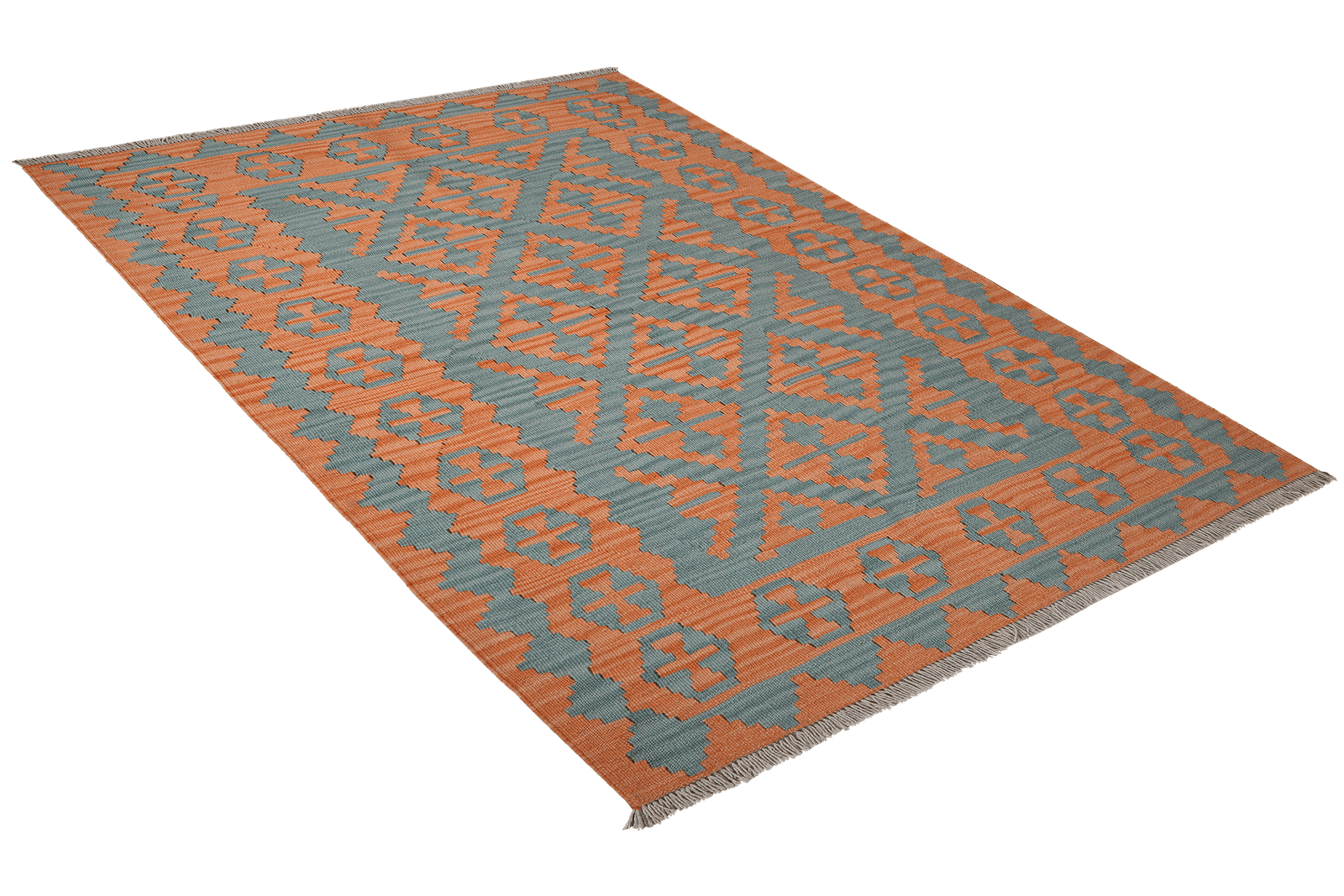 Kelim Gashgai — Handmade, 123x183 cm, Blue, 100% Virgin Wool | View 4