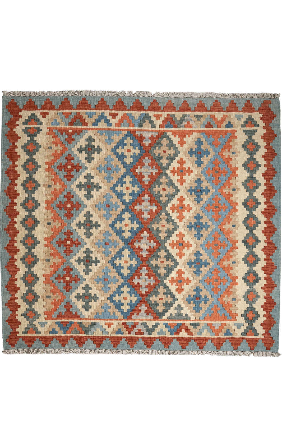 Kelim Gashgai — Handmade, 158x143 cm, Multicolor, 100% Virgin Wool | Main view