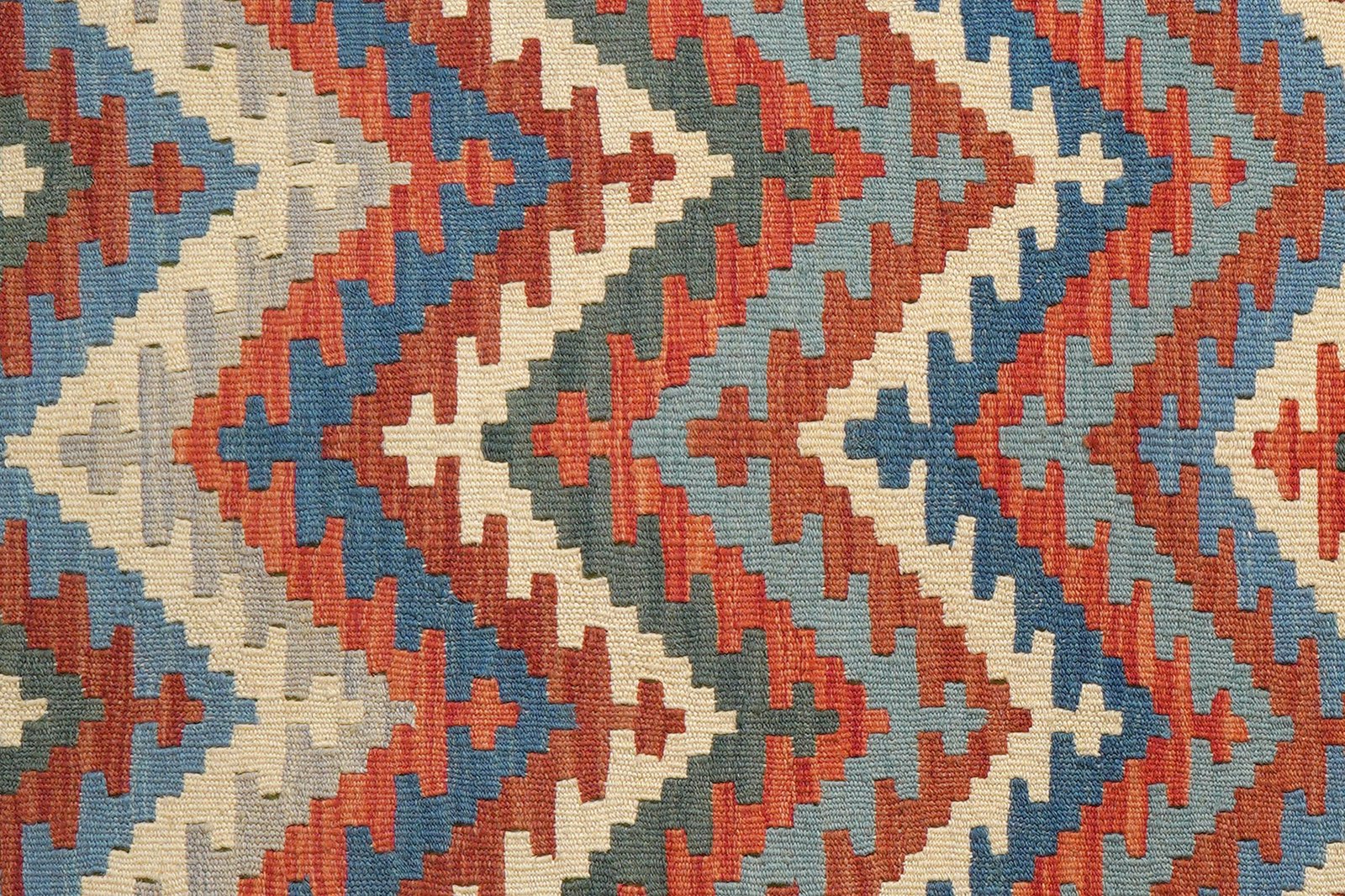 Kelim Gashgai — Handmade, 103x145 cm, Blue, 100% Virgin Wool | View 5