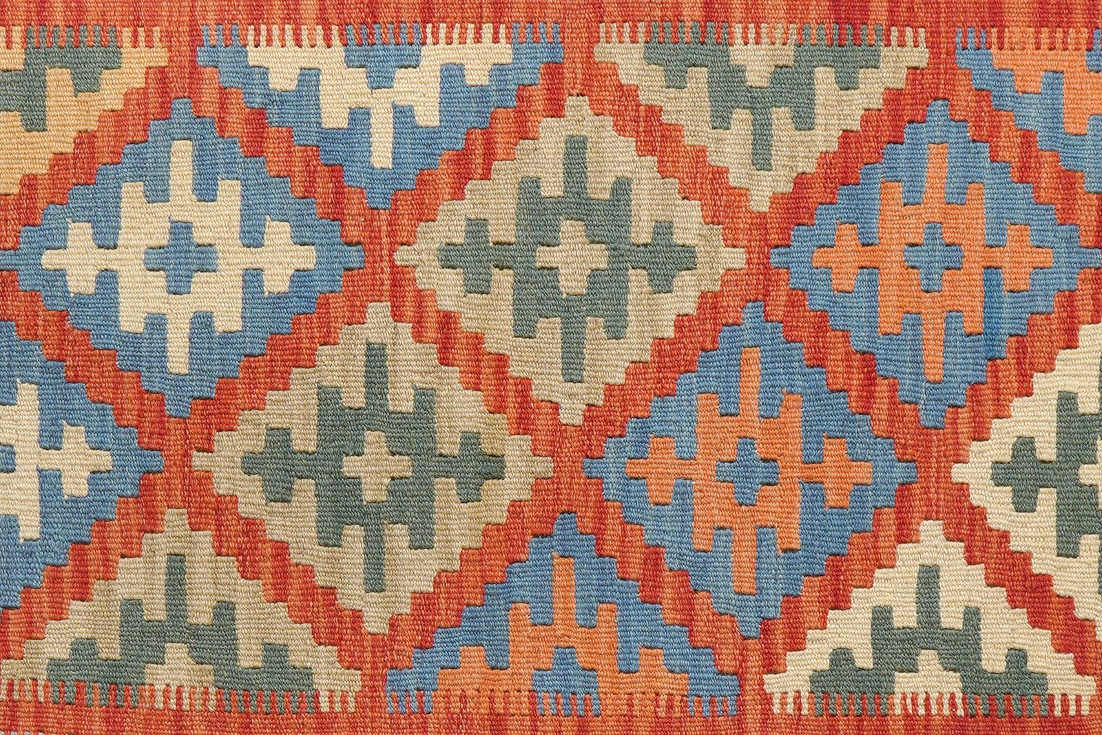 Kelim Gashgai — Handmade, 101x152 cm, Red, 100% Virgin Wool | View 5