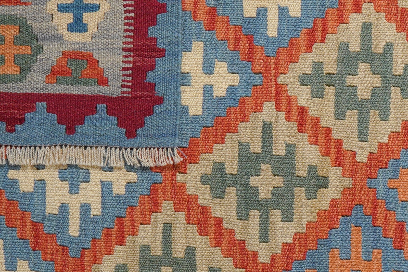 Kelim Gashgai — Handmade, 101x152 cm, Red, 100% Virgin Wool | View 6
