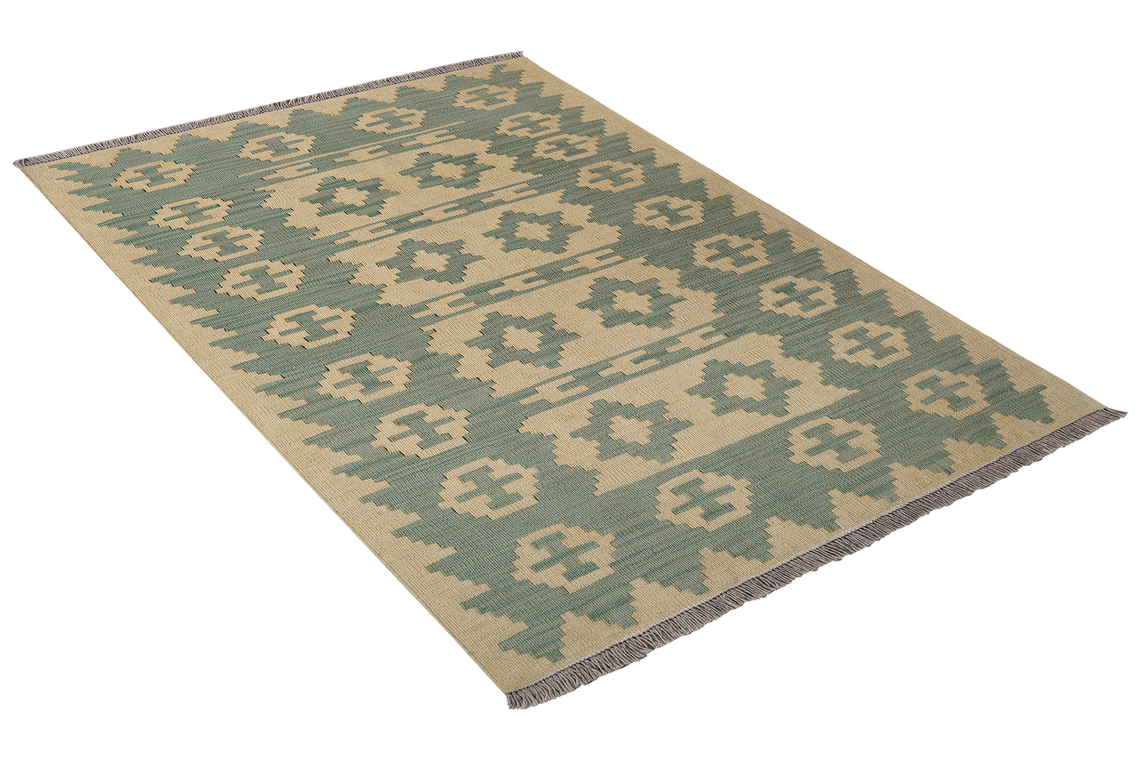 Kelim Gashgai — Handgefertigt, 145x100 cm, Beige, 100% Virgin Wool | View 5