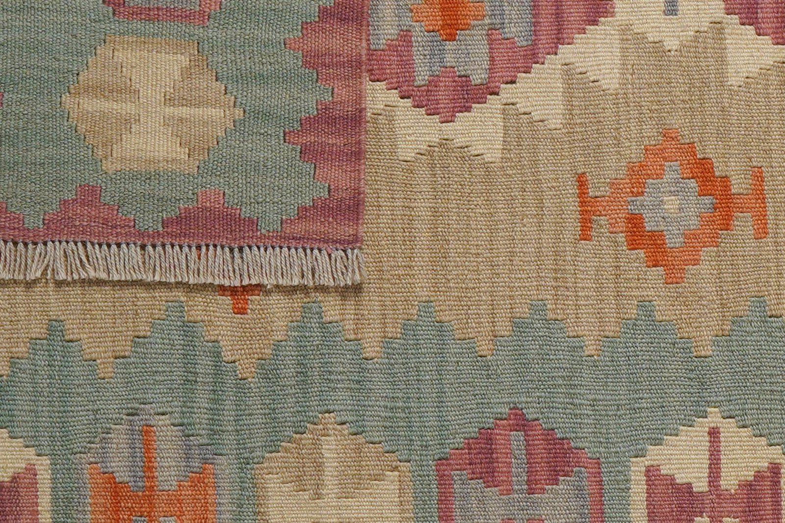 Kelim Gashgai — Handmade, 103x150 cm, Beige, 100% Virgin Wool | View 6