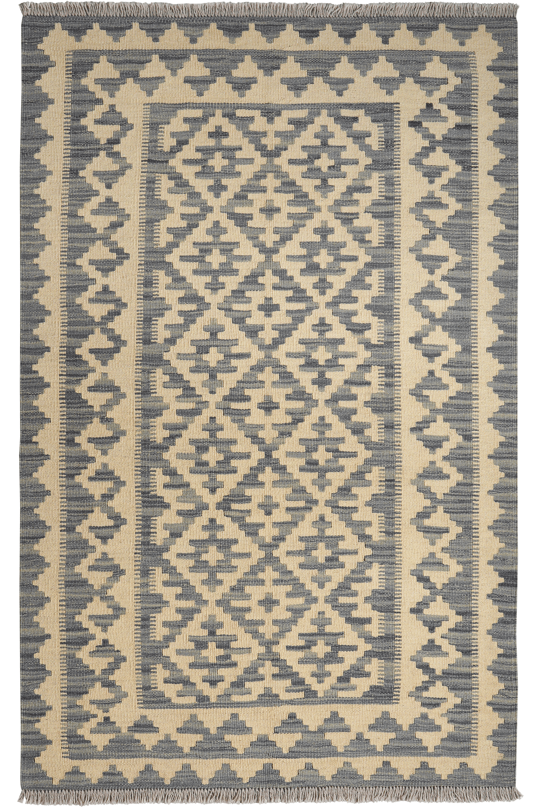 Kelim Gashgai — Handmade, 100x156 cm, Beige, 100% Virgin Wool | Main view