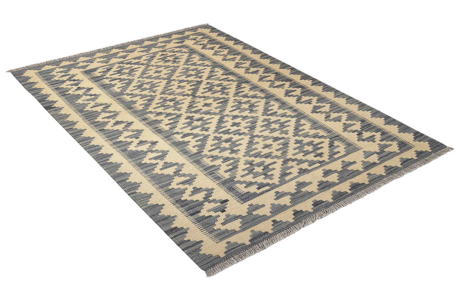 Kelim Gashgai — Handmade, 100x156 cm, Beige, 100% Virgin Wool | View 4