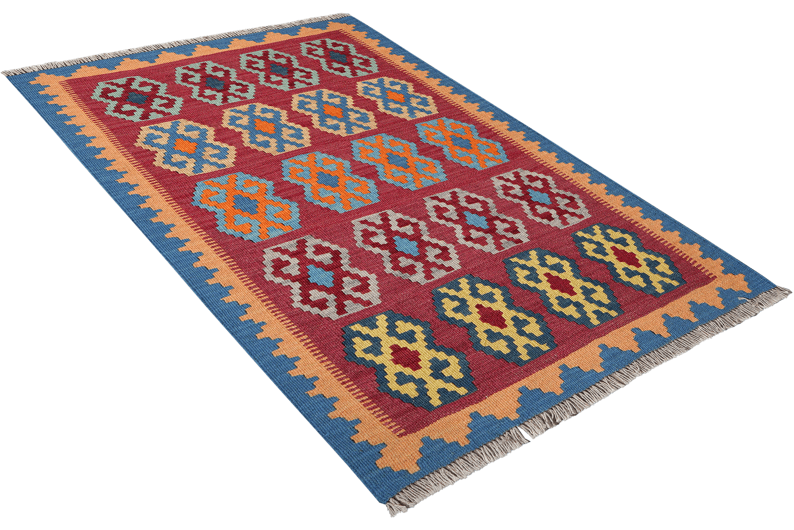 Kelim Gashgai — Handmade, 84x125 cm, Red, 100% Virgin Wool | View 4
