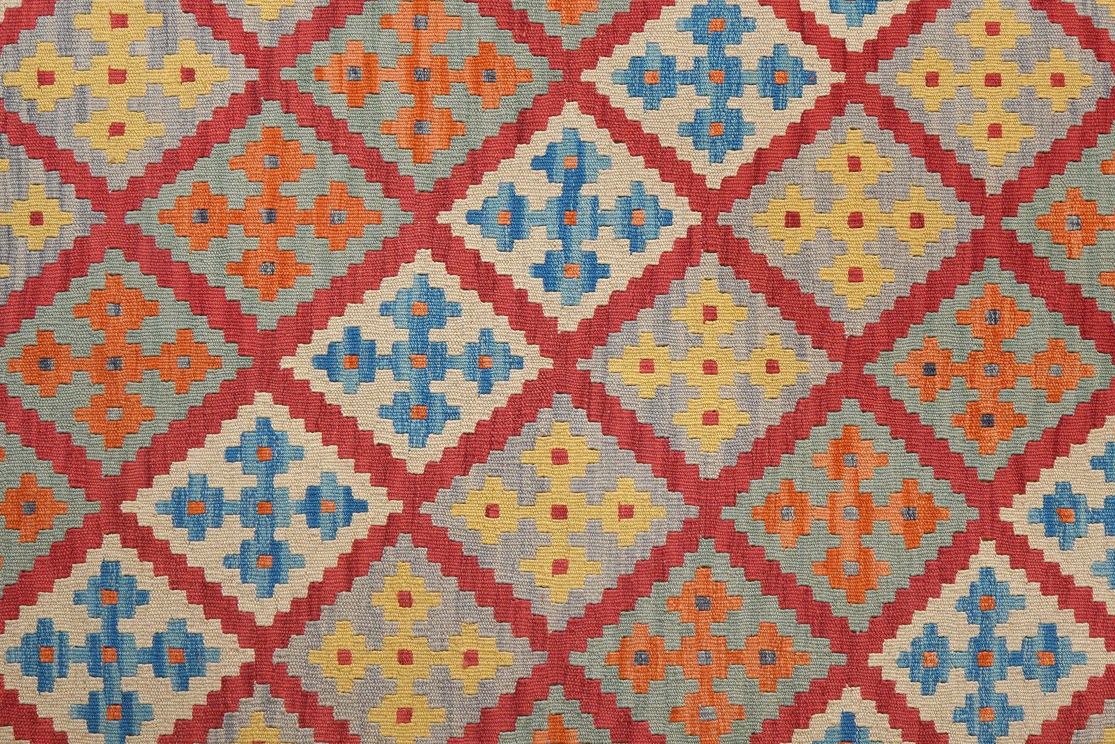 Kelim Gashgai — Handmade, 174x235 cm, Red, 100% Virgin Wool | View 5