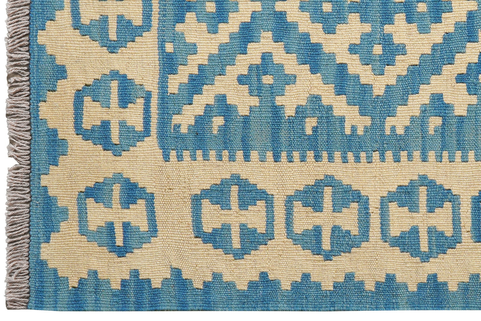 Kelim Gashgai — Handgefertigt, 125x84 cm, Blau, 100% Virgin Wool | View 4