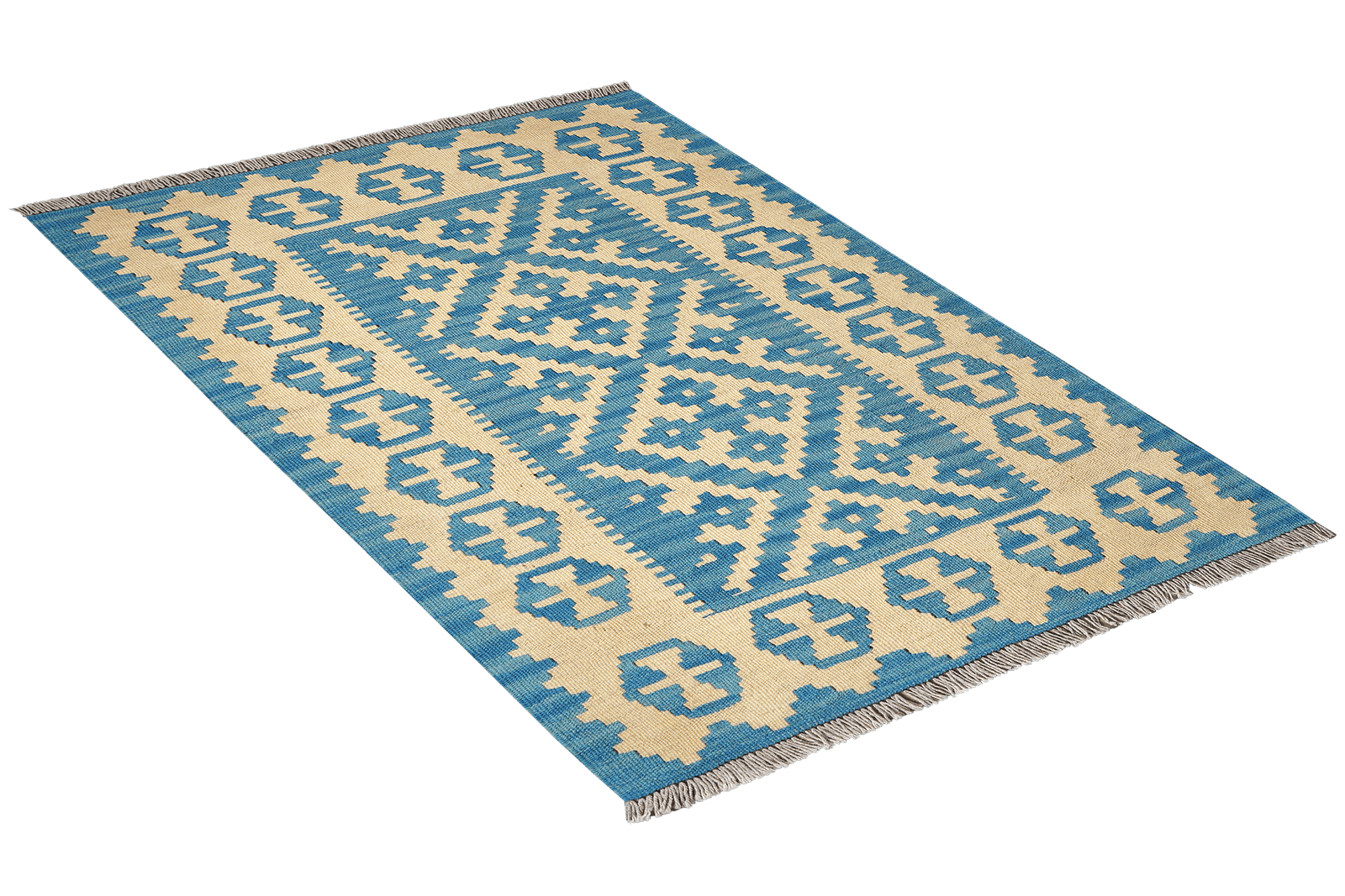 Kelim Gashgai — Handmade, 84x125 cm, Beige, 100% Virgin Wool | View 4