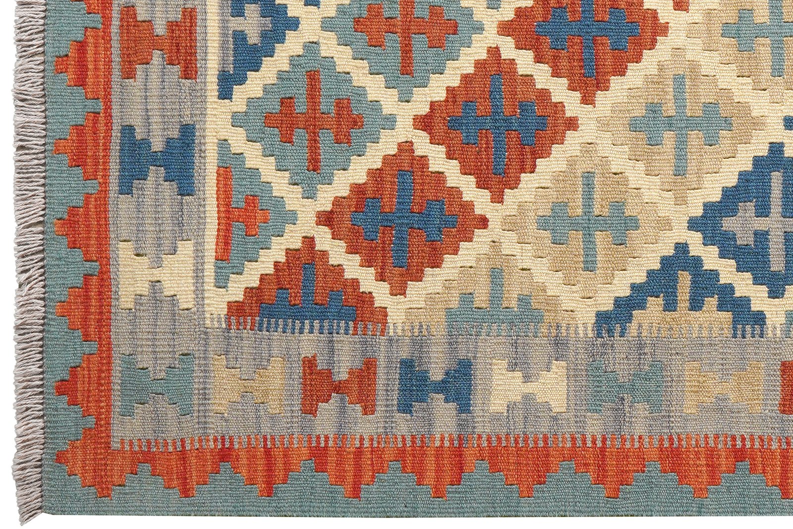 Kelim Gashgai — Handmade, 106x152 cm, Beige, 100% Virgin Wool | View 3