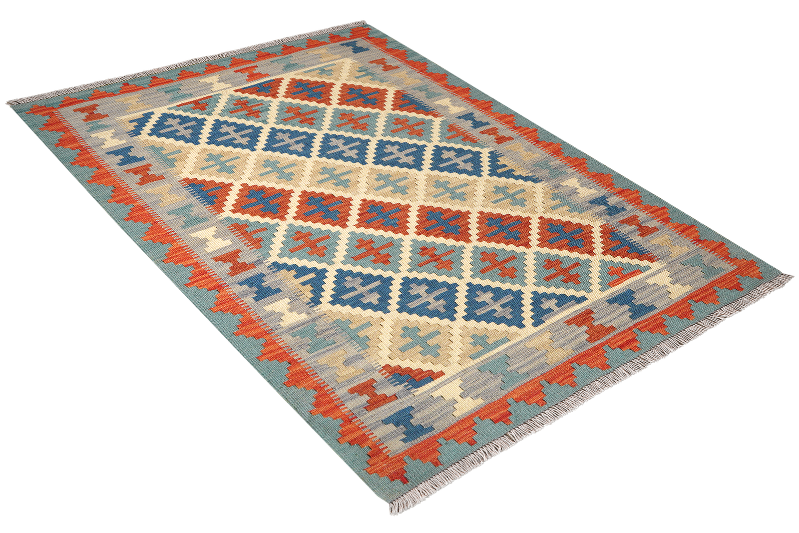 Kelim Gashgai — Handgefertigt, 152x106 cm, Grau, 100% Virgin Wool | View 5