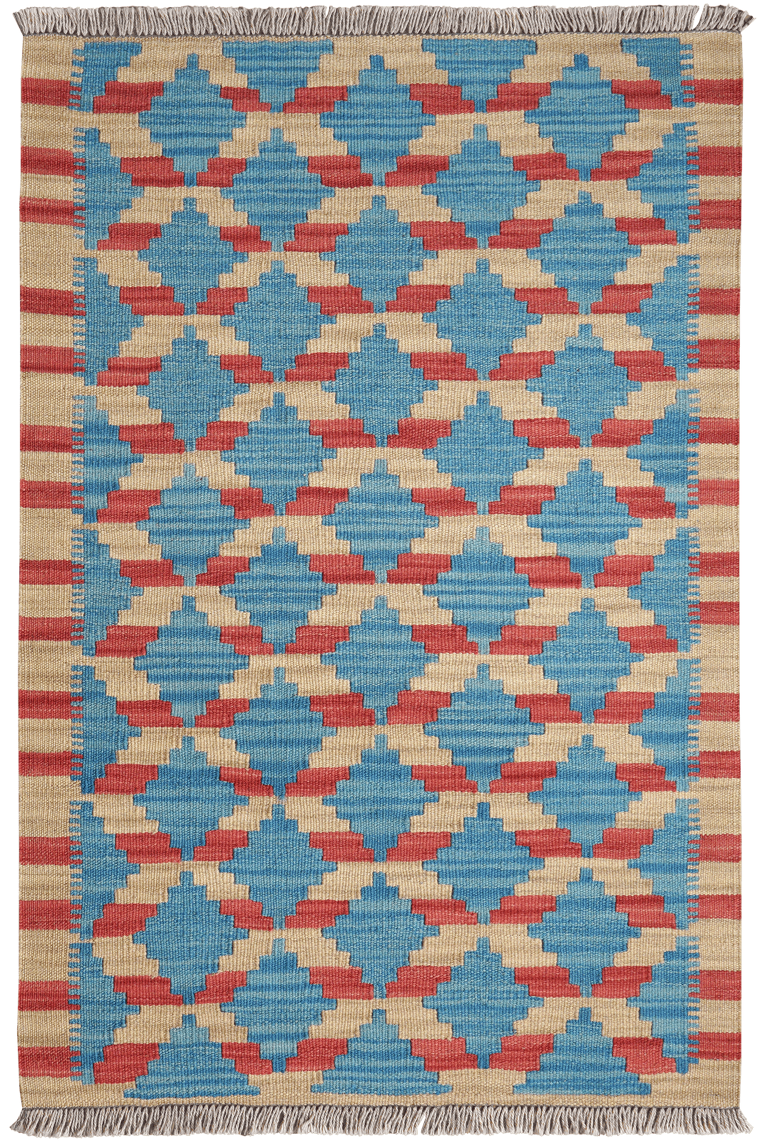 Kelim Gashgai — Handmade, 79x120 cm, Blue, 100% Virgin Wool | Main view