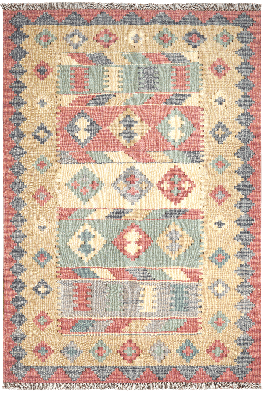 Kelim Gashgai — Handmade, 122x182 cm, Multicolor, 100% Virgin Wool | Main view