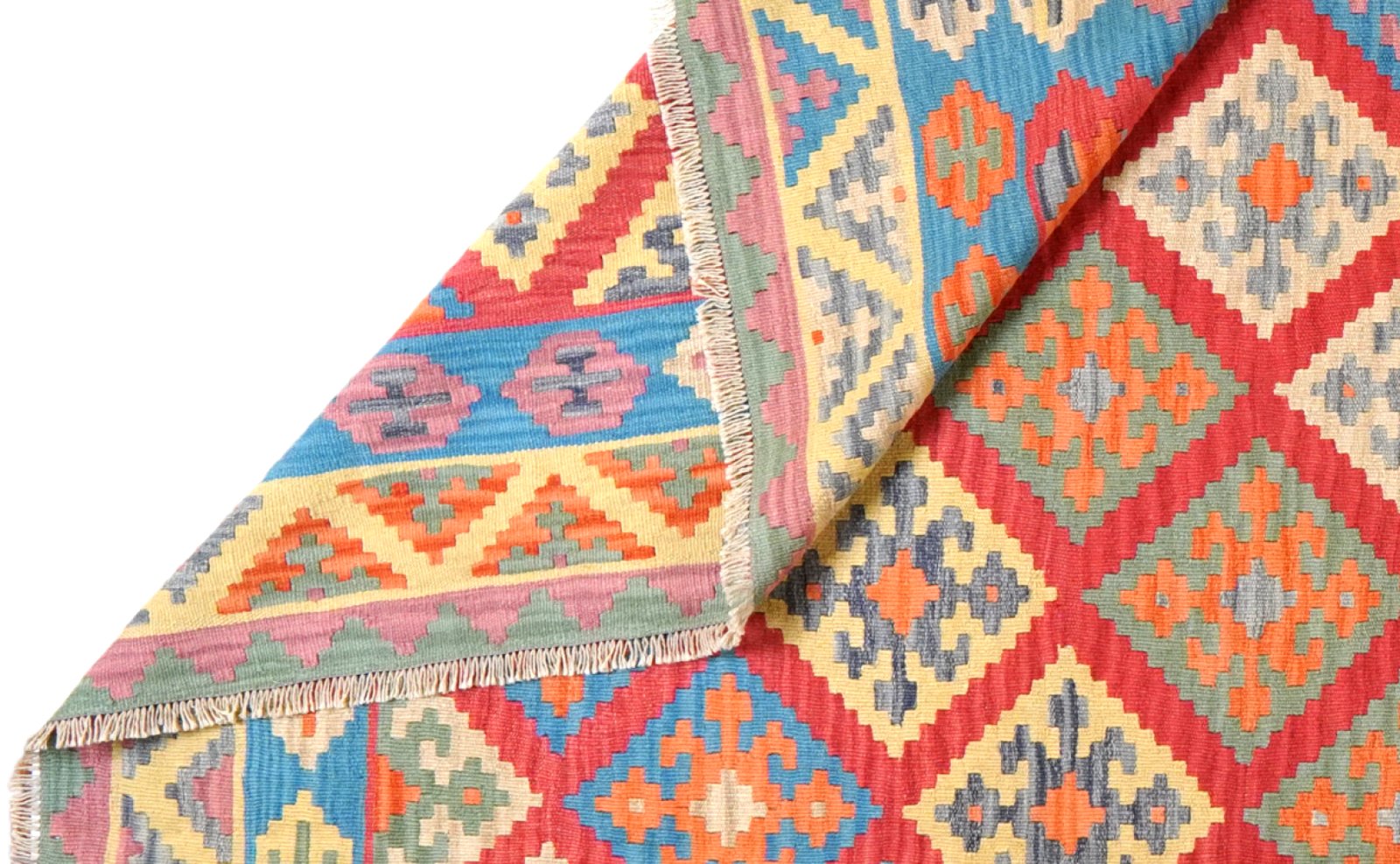 Kelim Gashgai — Handmade, 306x400 cm, Red, 100% Virgin Wool | View 5