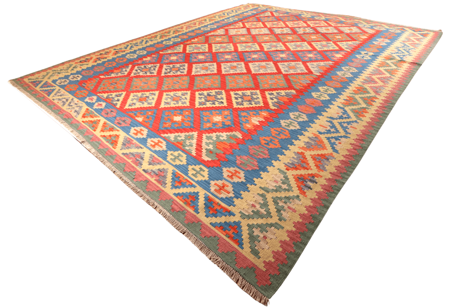 Kelim Gashgai — Handmade, 306x400 cm, Red, 100% Virgin Wool | View 6