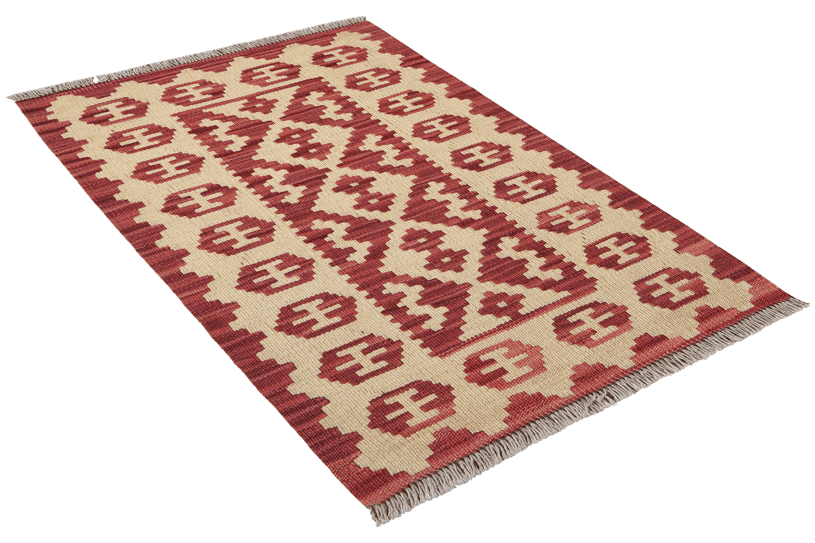 Kelim Gashgai — Handmade, 62x90 cm, Red, 100% Virgin Wool | View 4