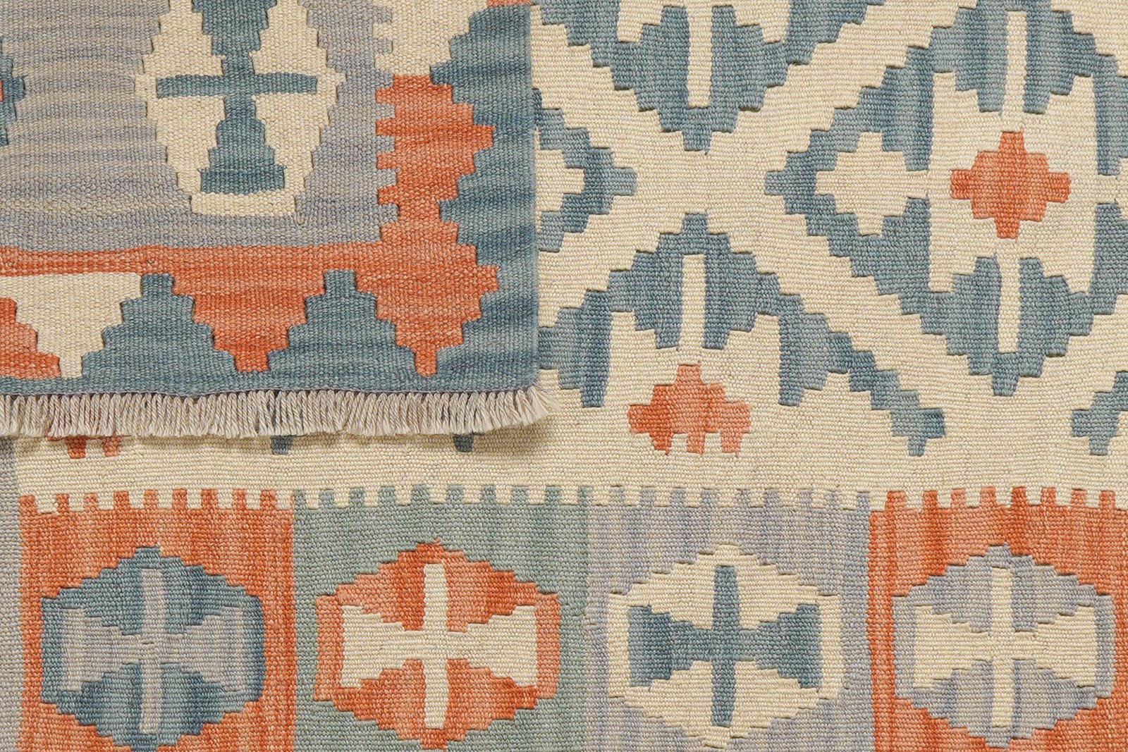 Kelim Gashgai — Handmade, 103x151 cm, Beige, 100% Virgin Wool | View 6